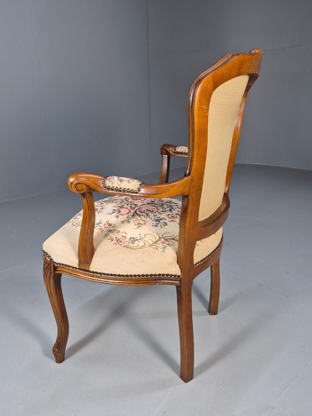 photo vinterior Vintage Rococo Armchair French Style Danish Made Floral 1960s Retro Eb9638 Vcar