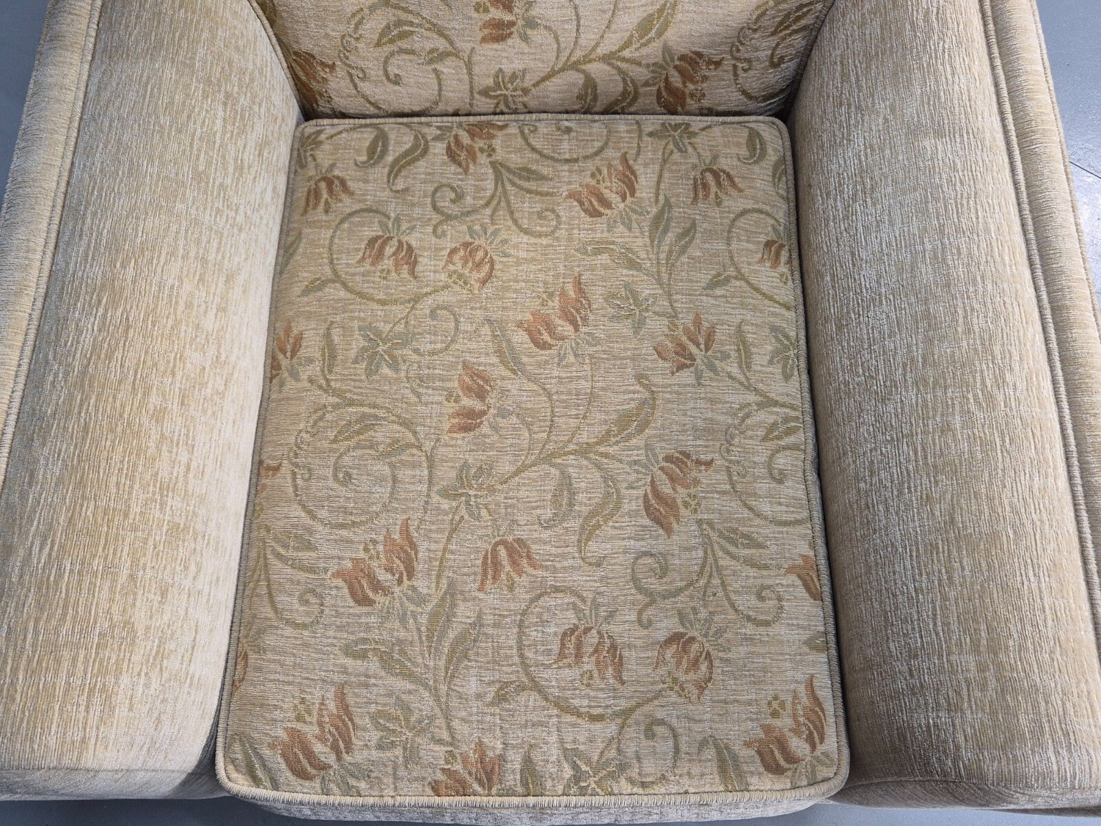 photo vintage Vintage 1960s Lounge Chair In Cream Floral Retro Mcm Eb9682 Mnor