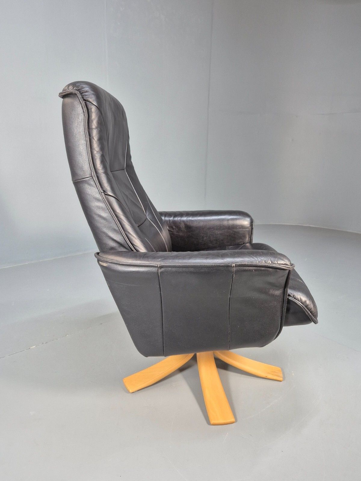 Vintage Danish Swivel And Recline Lounge Chair Bentwood Base 1980s Eb9237 Mswi photo buy