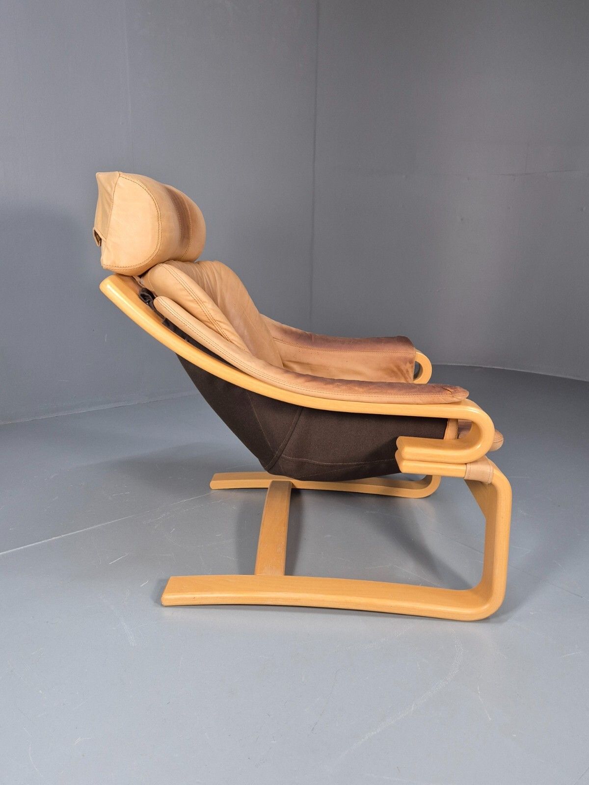 Vintage Danish Skippers Bentwood And Leather Apollo Lounge Chair  Eb9245 Mben photo vintage