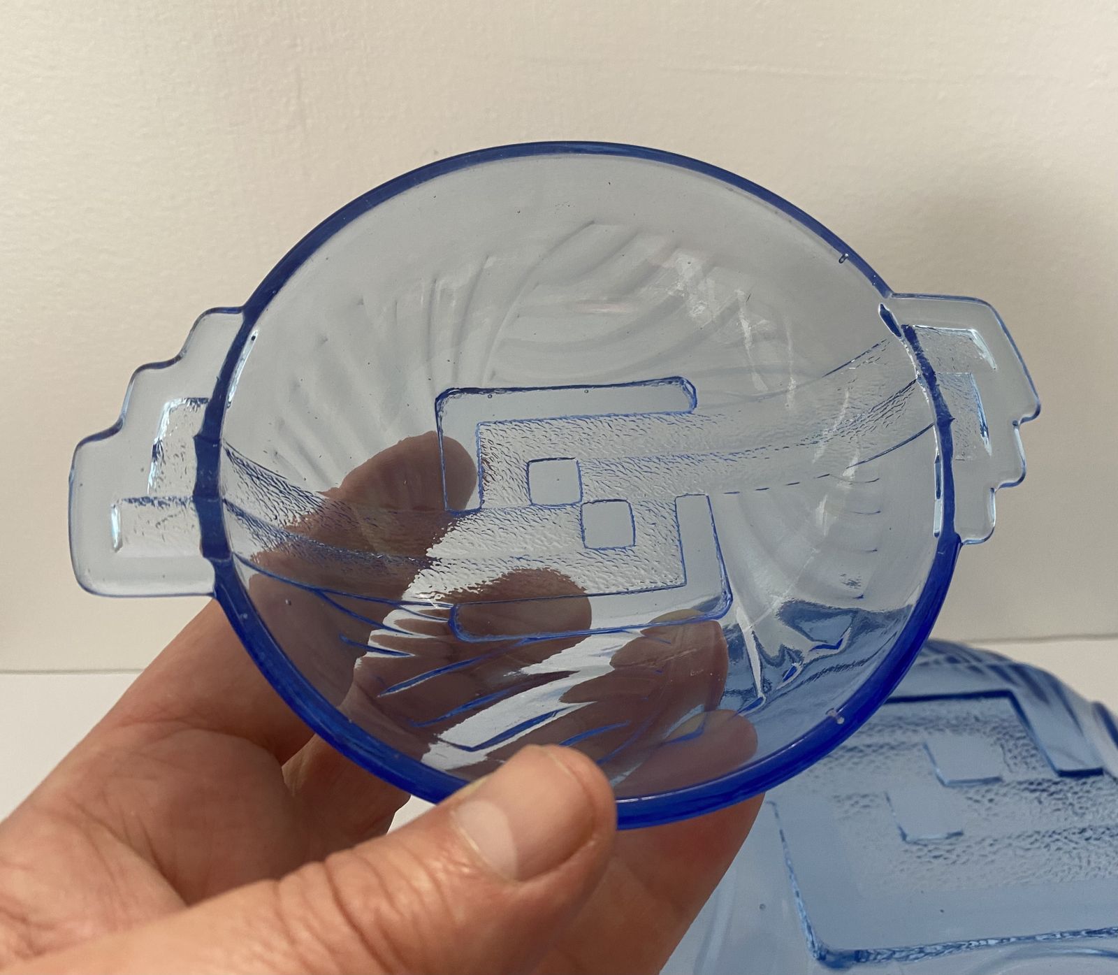Art Deco, Cobalt Blue, Dessert Bowl Set By Stolle Nieman, Poland. 1930’s photo for sale