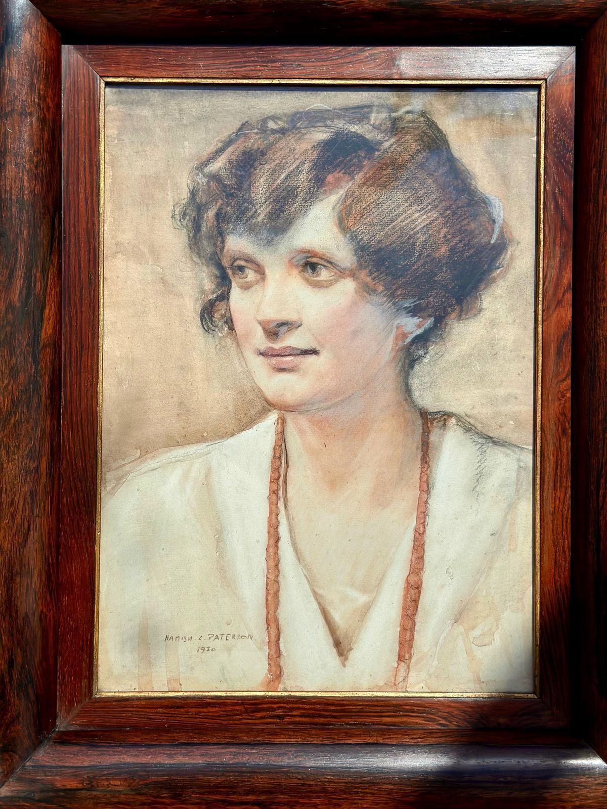 Hamish Paterson Watercolour Of A Beautiful Young Woman Dated And Signed 1920 photo furniture