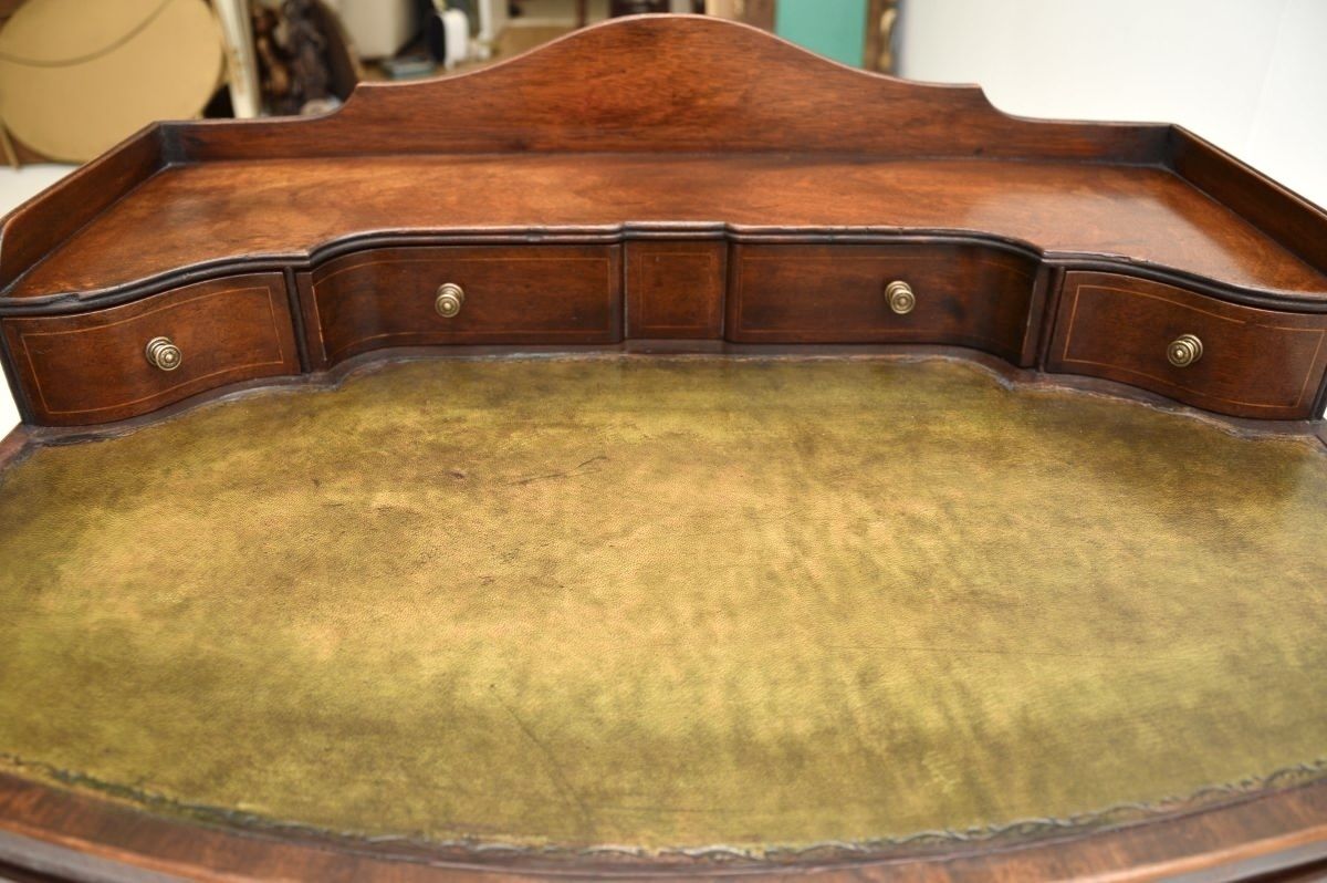 Furniture Antique Inlaid Mahogany Sheraton Style Escritoire Desk photo