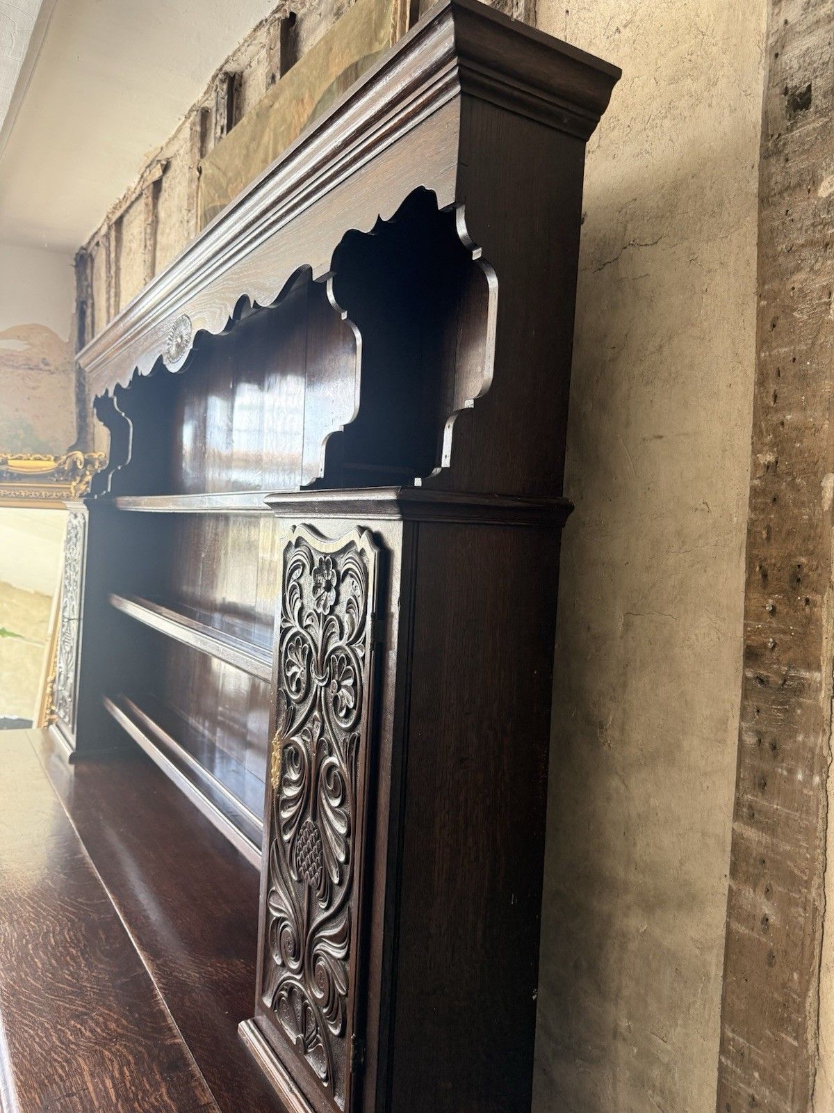 Furniture Fine Quality Important Rare Antique Oak Welsh Dresser Sideboard Stamped Rg photo