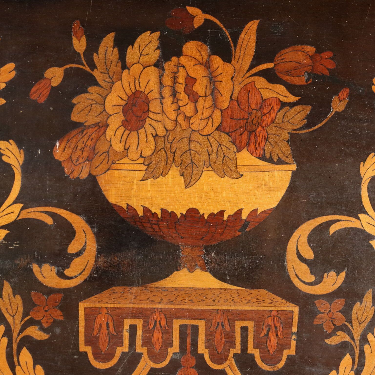 Antique Side Table Ebonized Wood Inlays Italy XIX Century photo 560.0