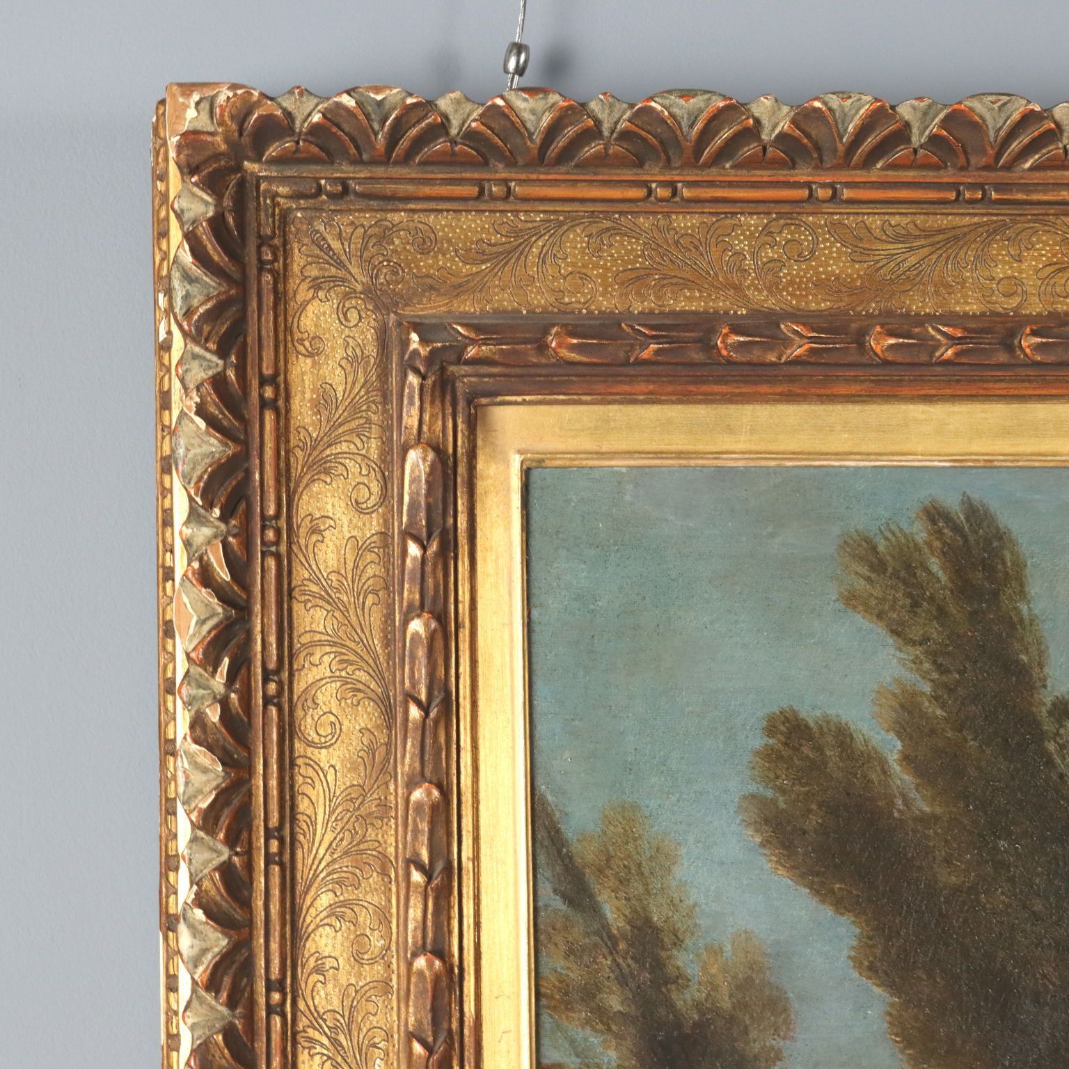 photo furniture Landscape With River And Figures Oil On Canvas Italy XVIII Century