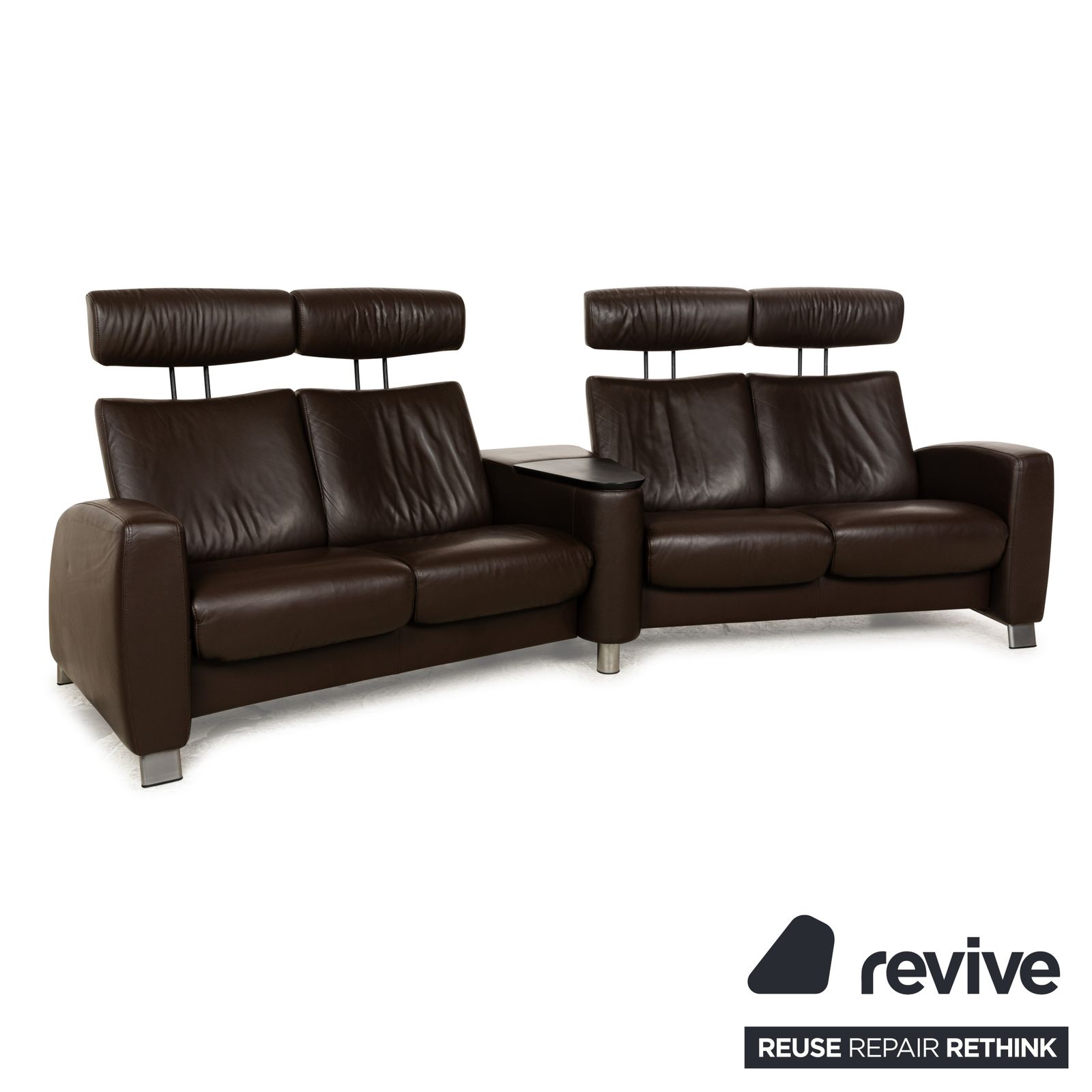 Canapé 4 places Stressless Arion en cuir brun foncé, fonction manuelle photo Mobilier
