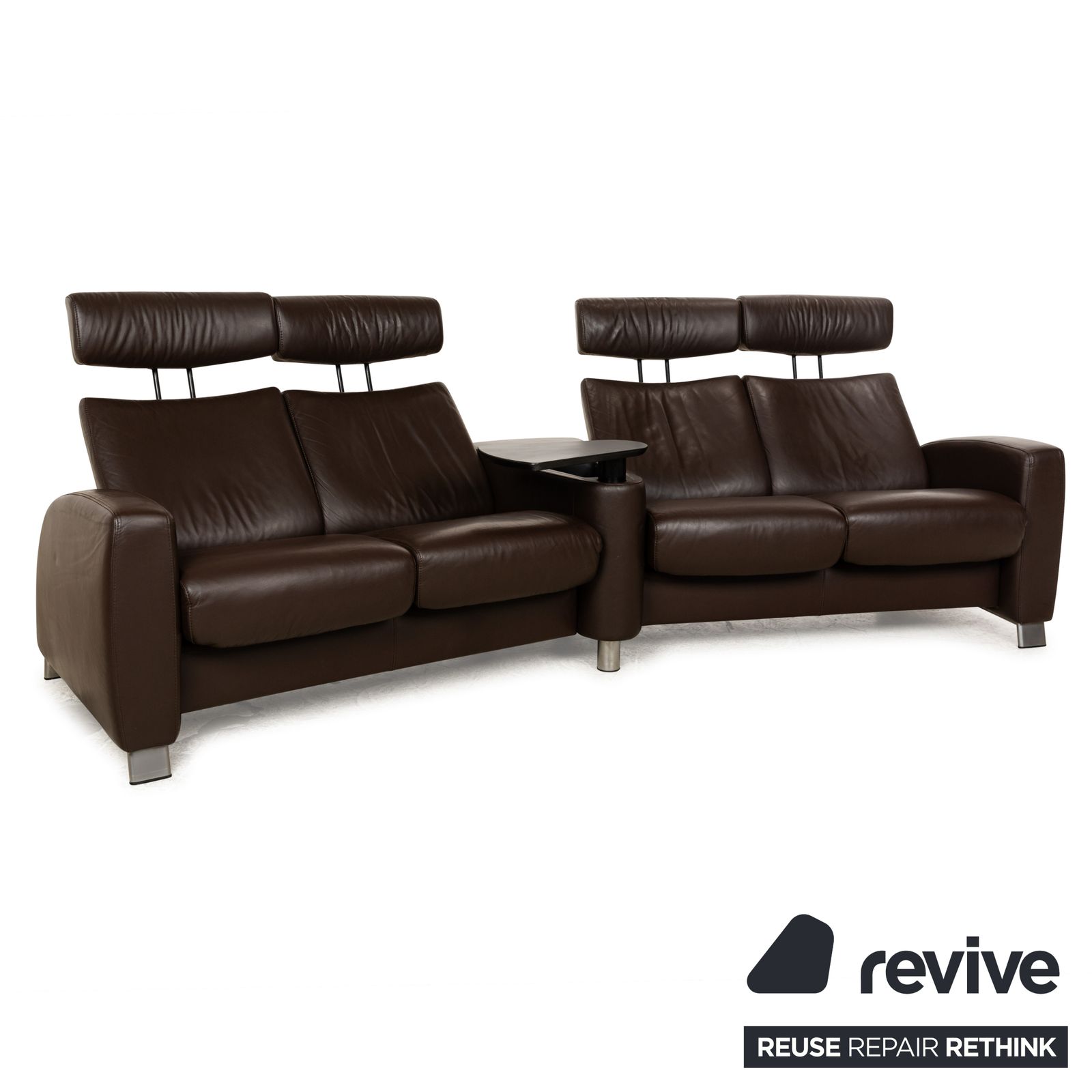 Canapé 4 places Stressless Arion en cuir brun foncé, fonction manuelle photo 3398.0
