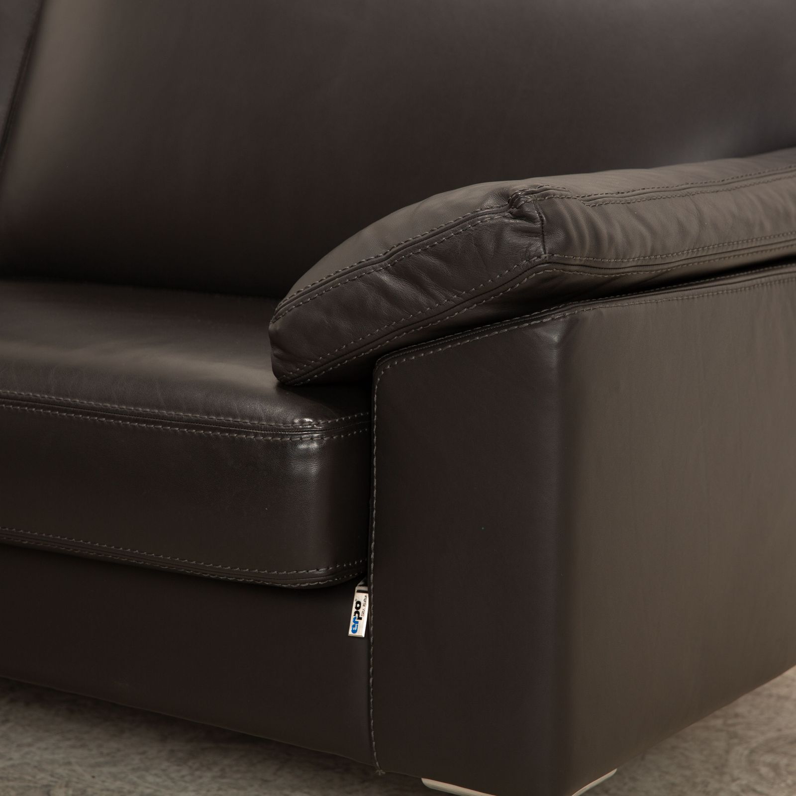 Erpo Cl 650 Leather Corner Sofa Anthracite photo for sale