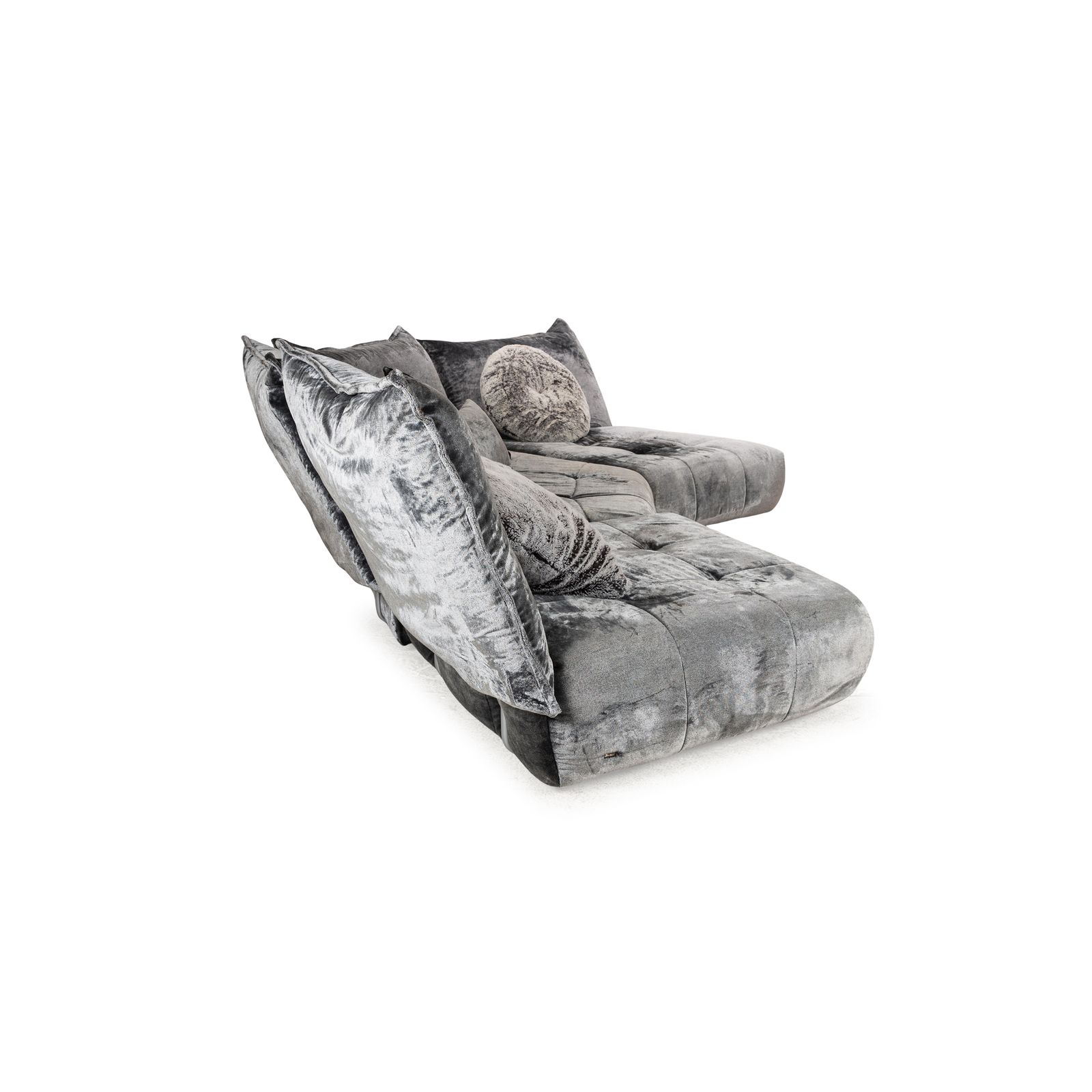 Canapé d'angle Bretz Matilda en tissu gris argenté photo buy