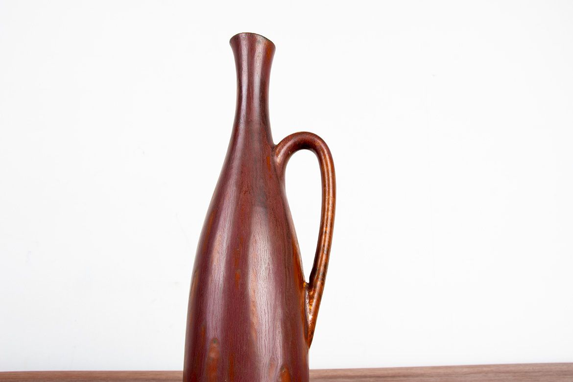 photo furniture Vase en céramique émaillée brune par Gunnar Nylund pour Rörstrand, Suède, 1960.