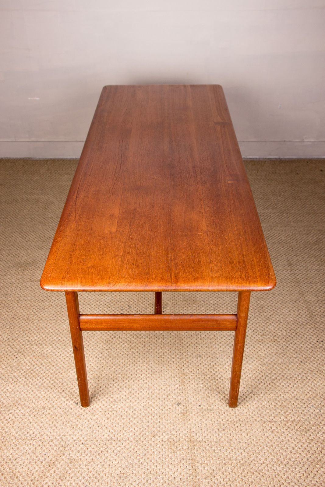 photo for sale Large Danish Teak Coffee Table With 2 Side Document Holders, 1960.