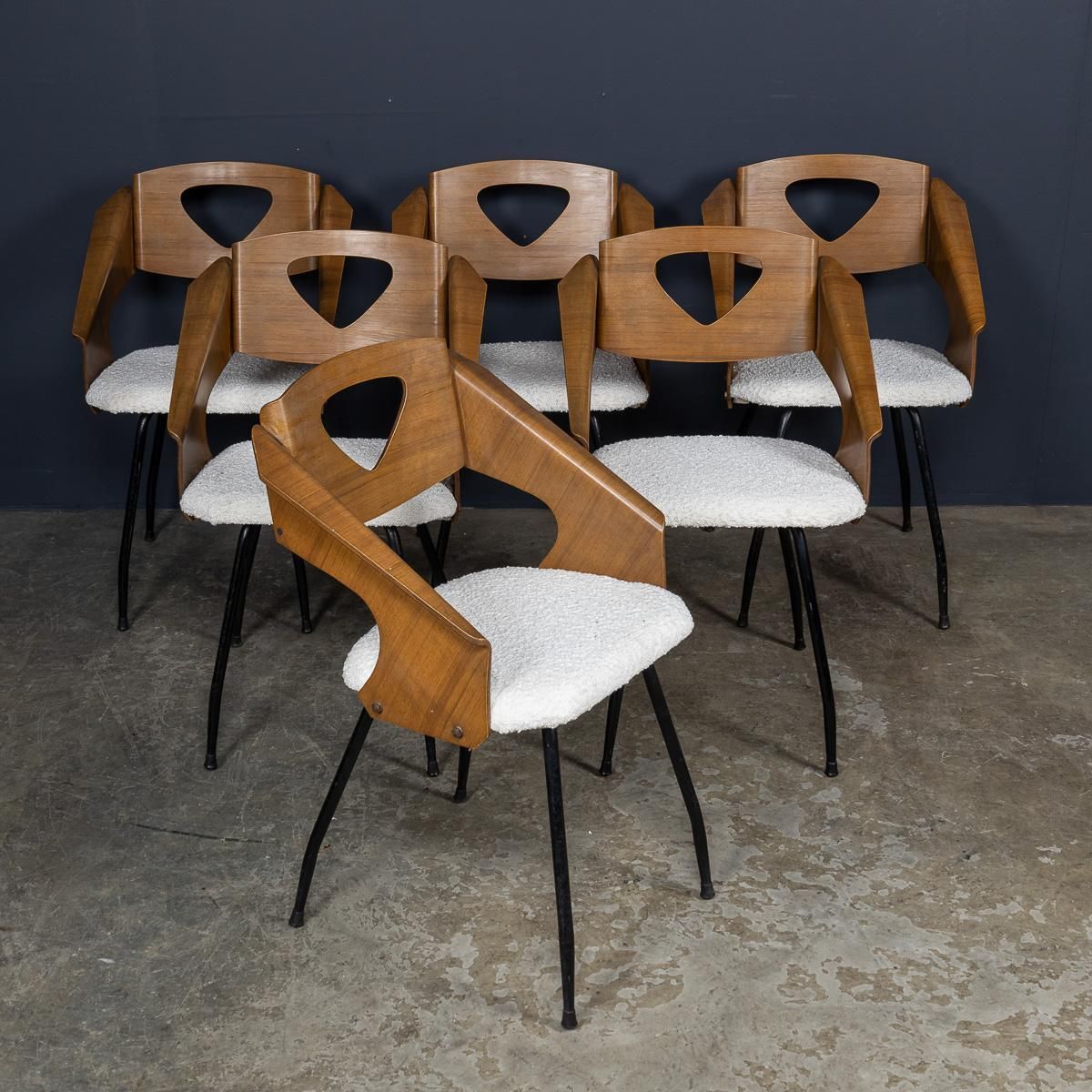 Vintage 20thc Italian Set Of Six Bentwood Dining Chairs By Carlo Ratti C.1950 photo for sale
