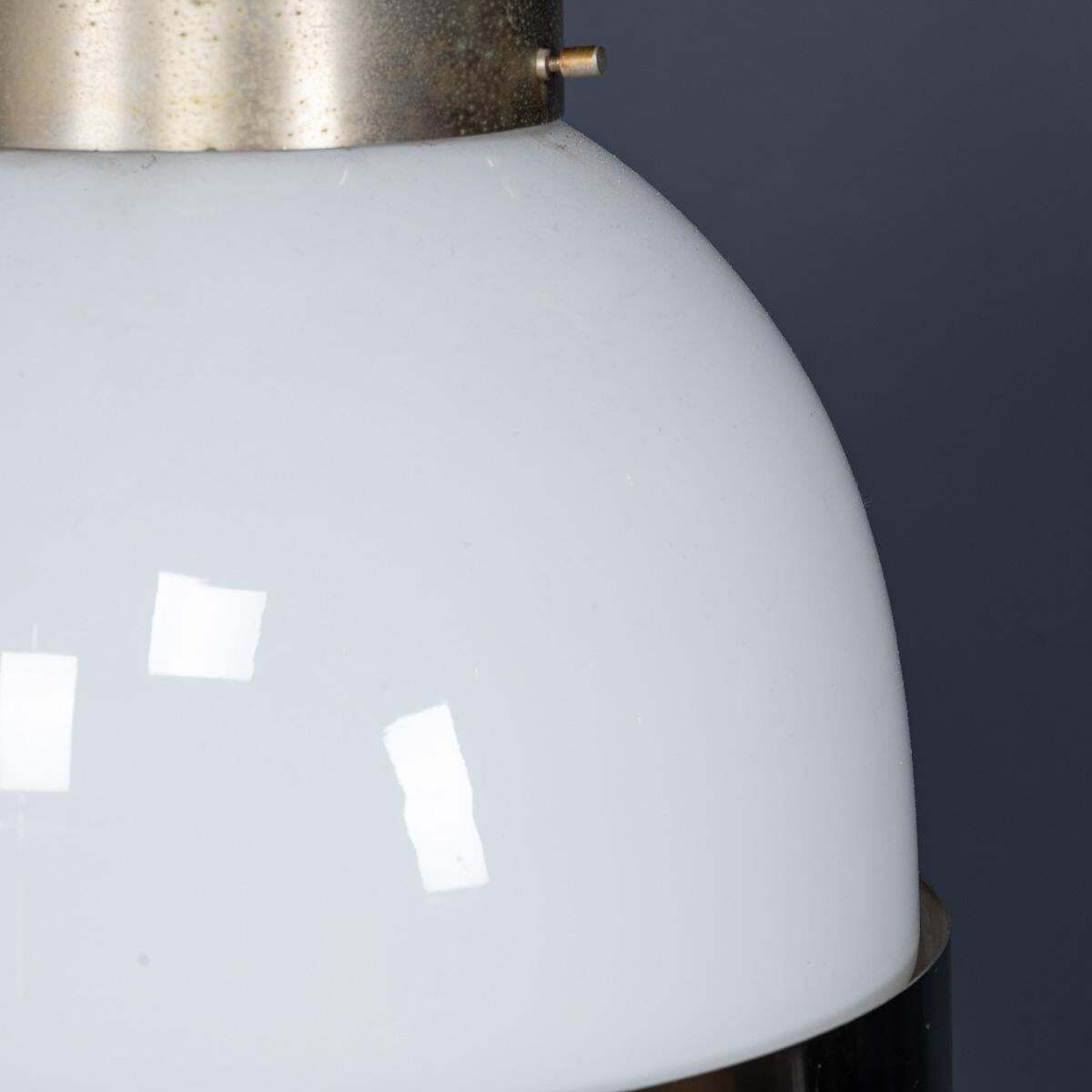 20thc Italian Pair Of "Delta" Opaline Pendant Lights By Sergio Mazza C.1960 photo 2644.0