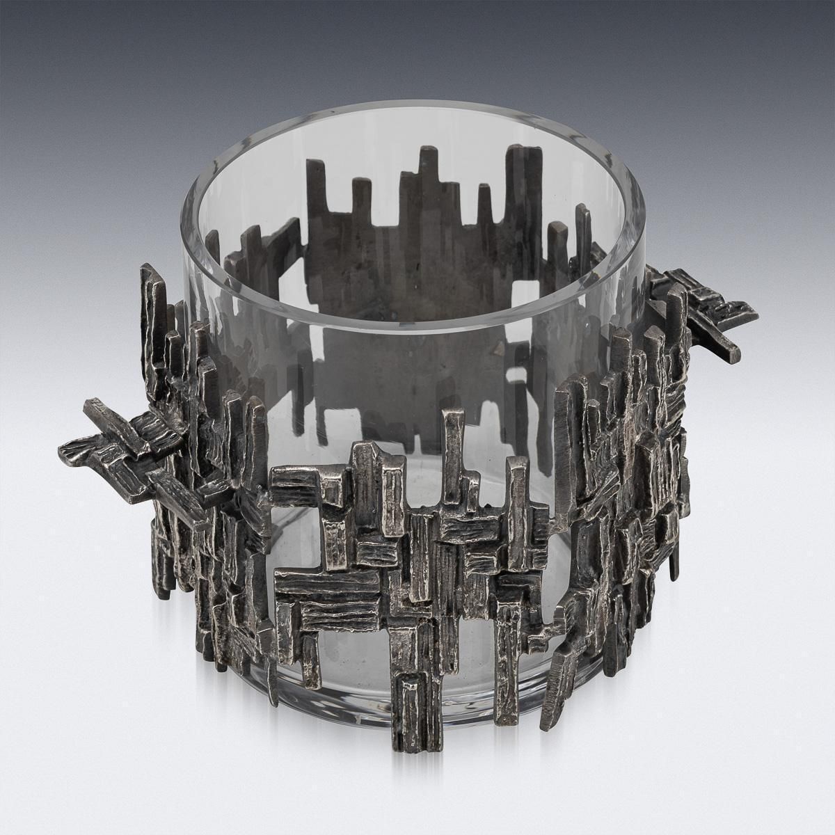 Vintage 20th Century Silver Plated Brutalist Style Ice Bucket C.1960 photo 1523.0