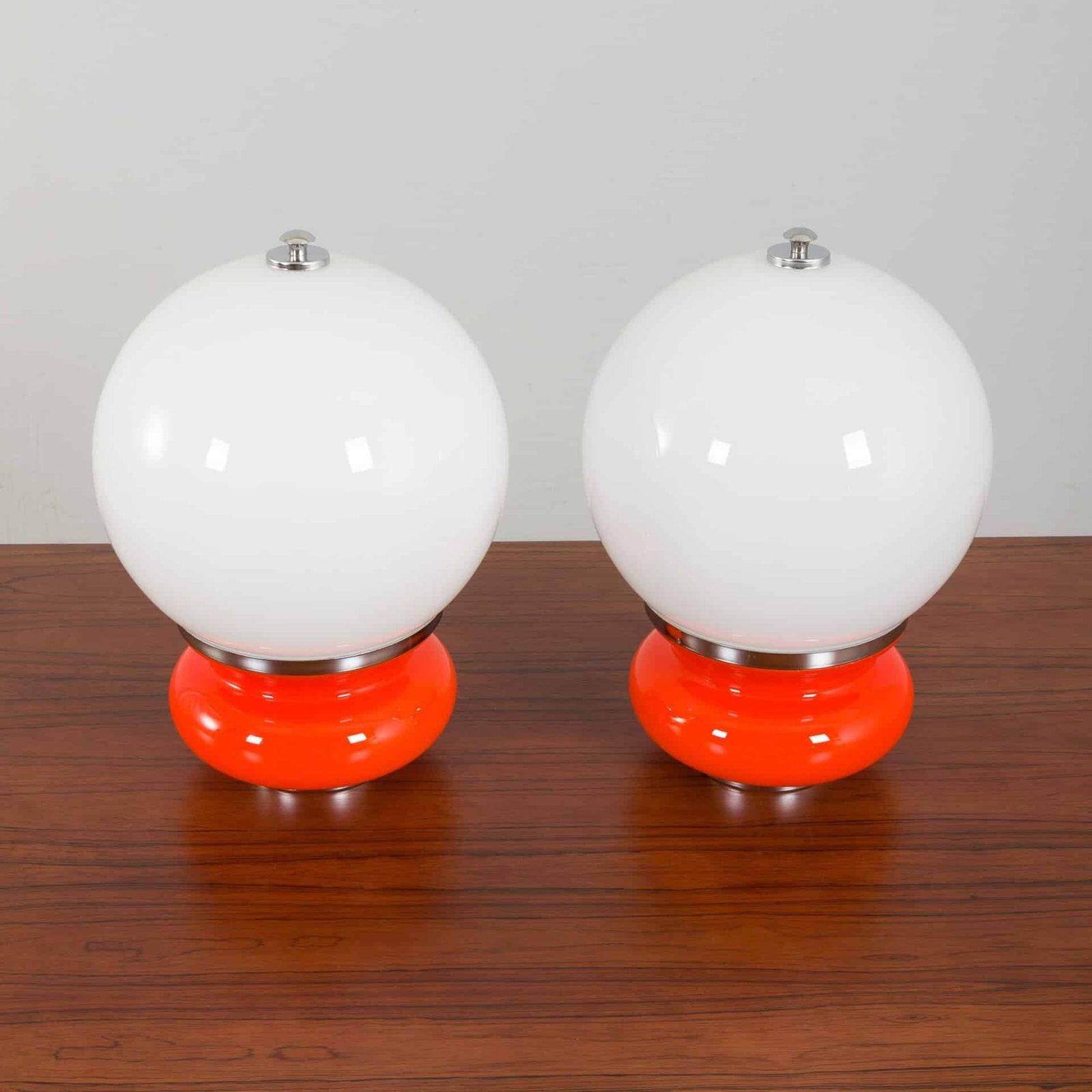 Pair Italian Space Age Mazzega Murano Glass Table Lamps Attr. To Carlo Nason, Italy, 1970s photo furniture
