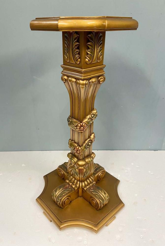 Pair French Gilt Pedestal Stands Neo Classical Baroque photo for sale