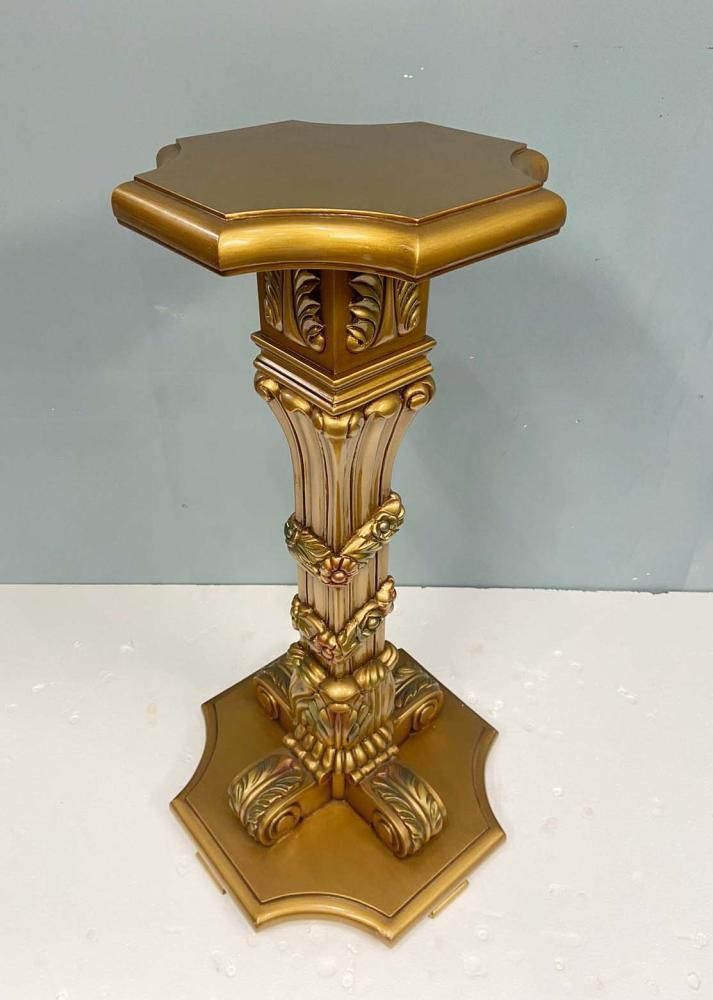 Pair French Gilt Pedestal Stands Neo Classical Baroque photo 1275.0