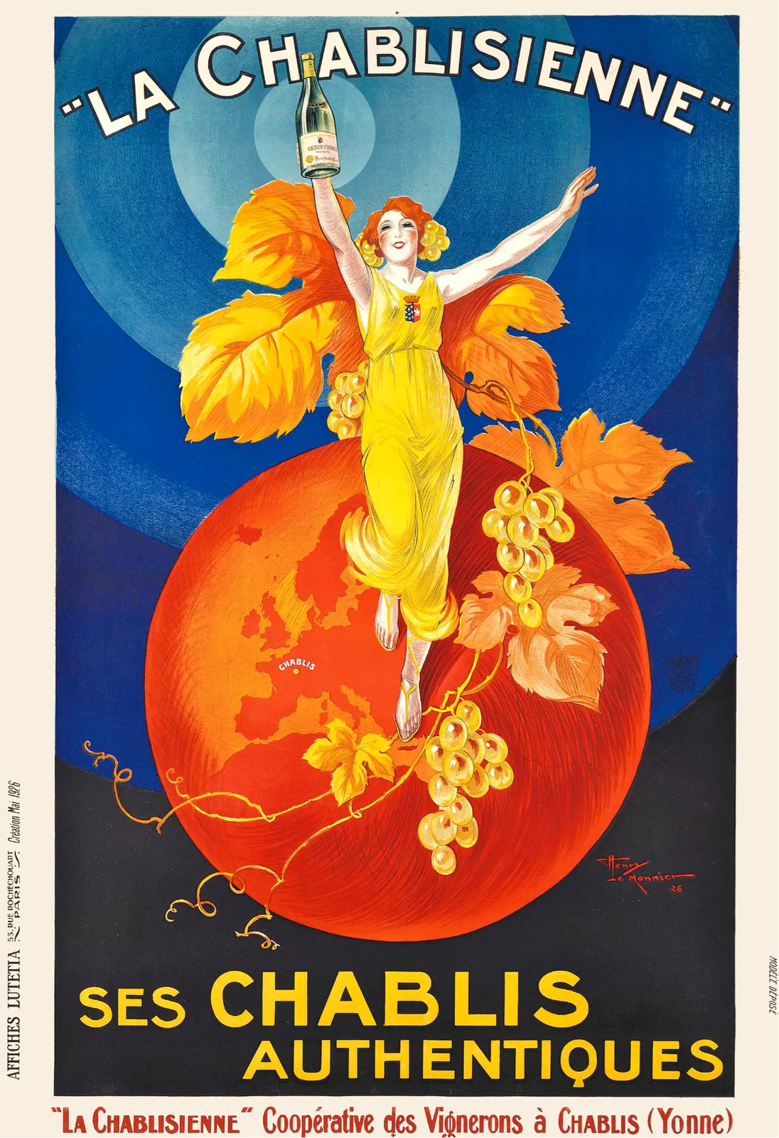 La Chablisienne Vintage Poster C1930s Henri Le Monnier