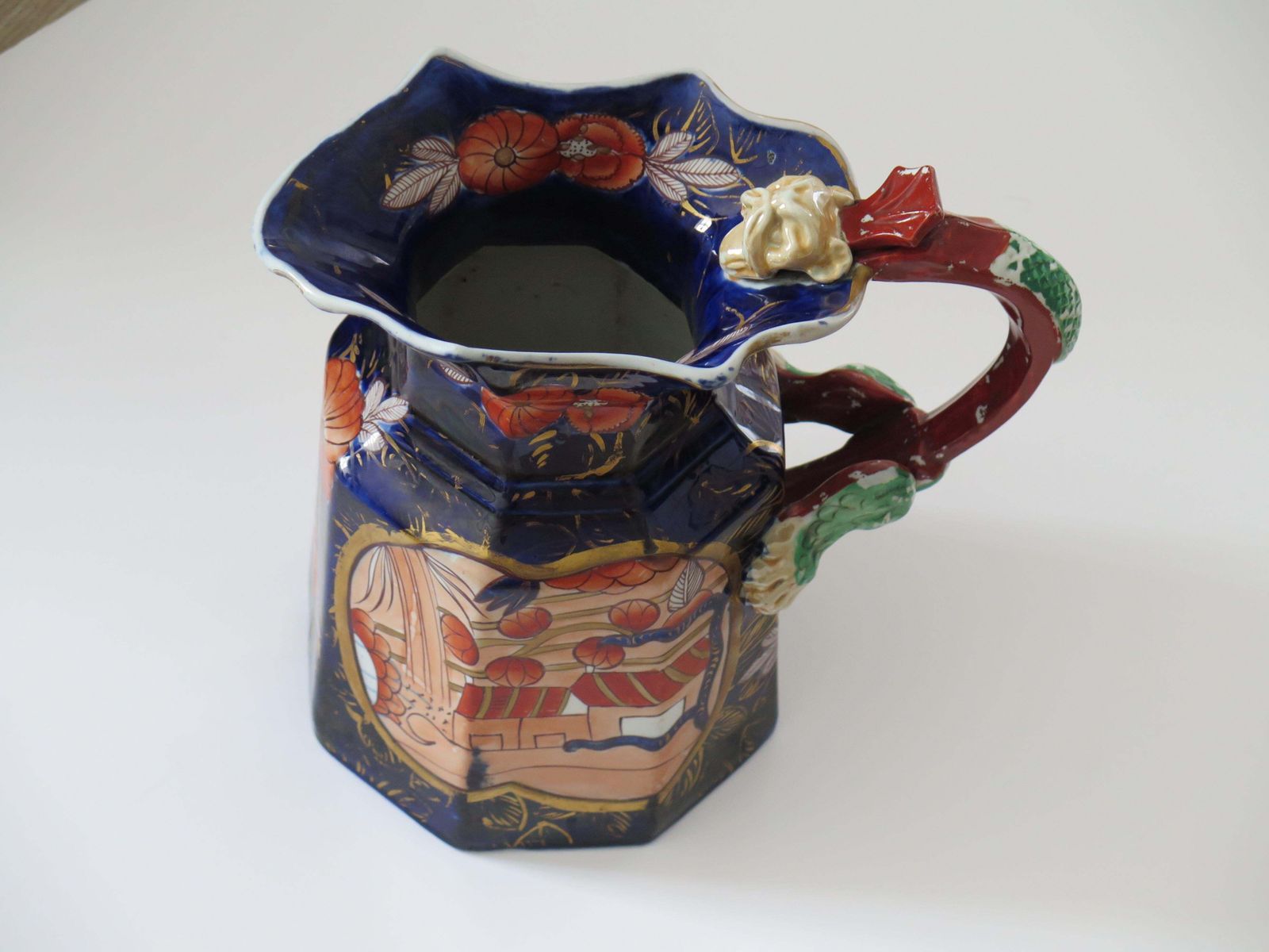 Georgian Masons Ironstone Large Jug Or Pitcher In School House Pattern, Ca 1818 photo Home Decor
