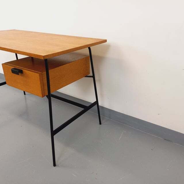 photo furniture Pierre Paulin Modernist Desk In Oak And Metal