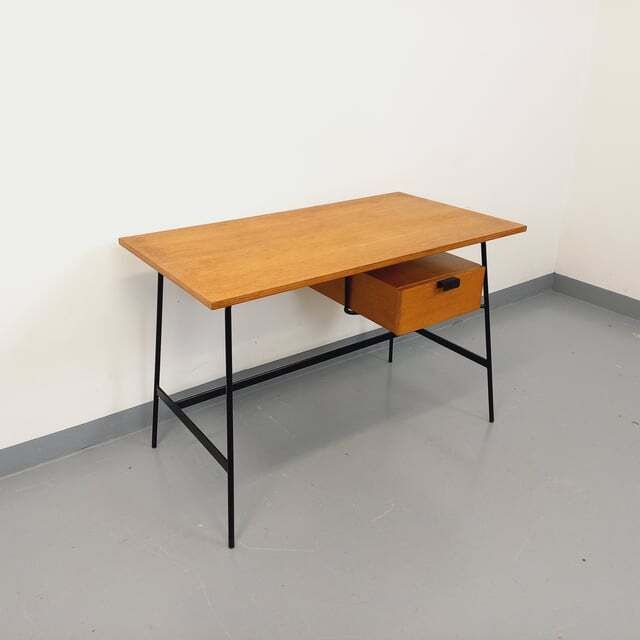 photo buy Pierre Paulin Modernist Desk In Oak And Metal