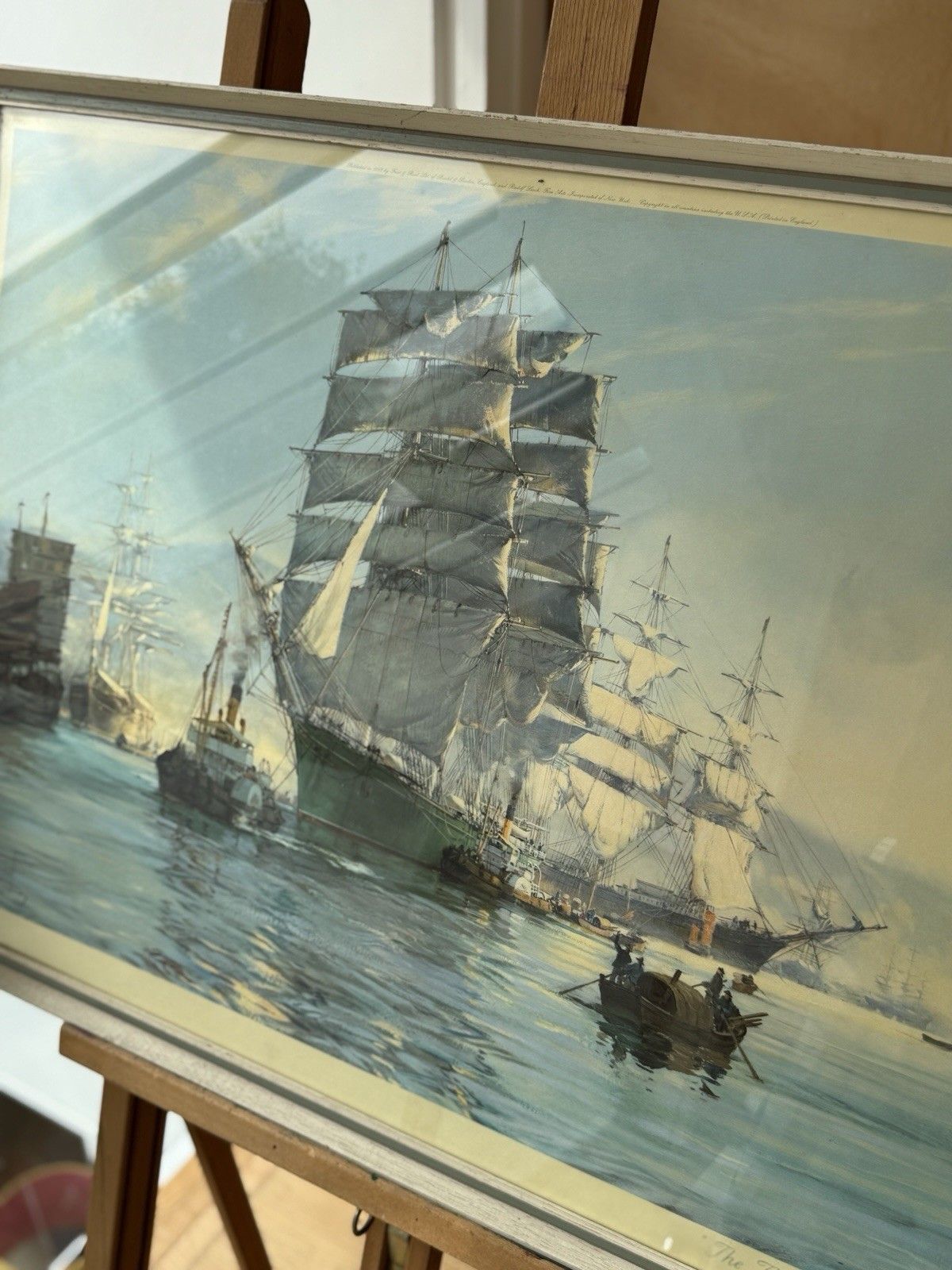 Montague Dawson Nautical Print Titled "The Thermopylae Leaving Foochow." 1962 photo 99.0