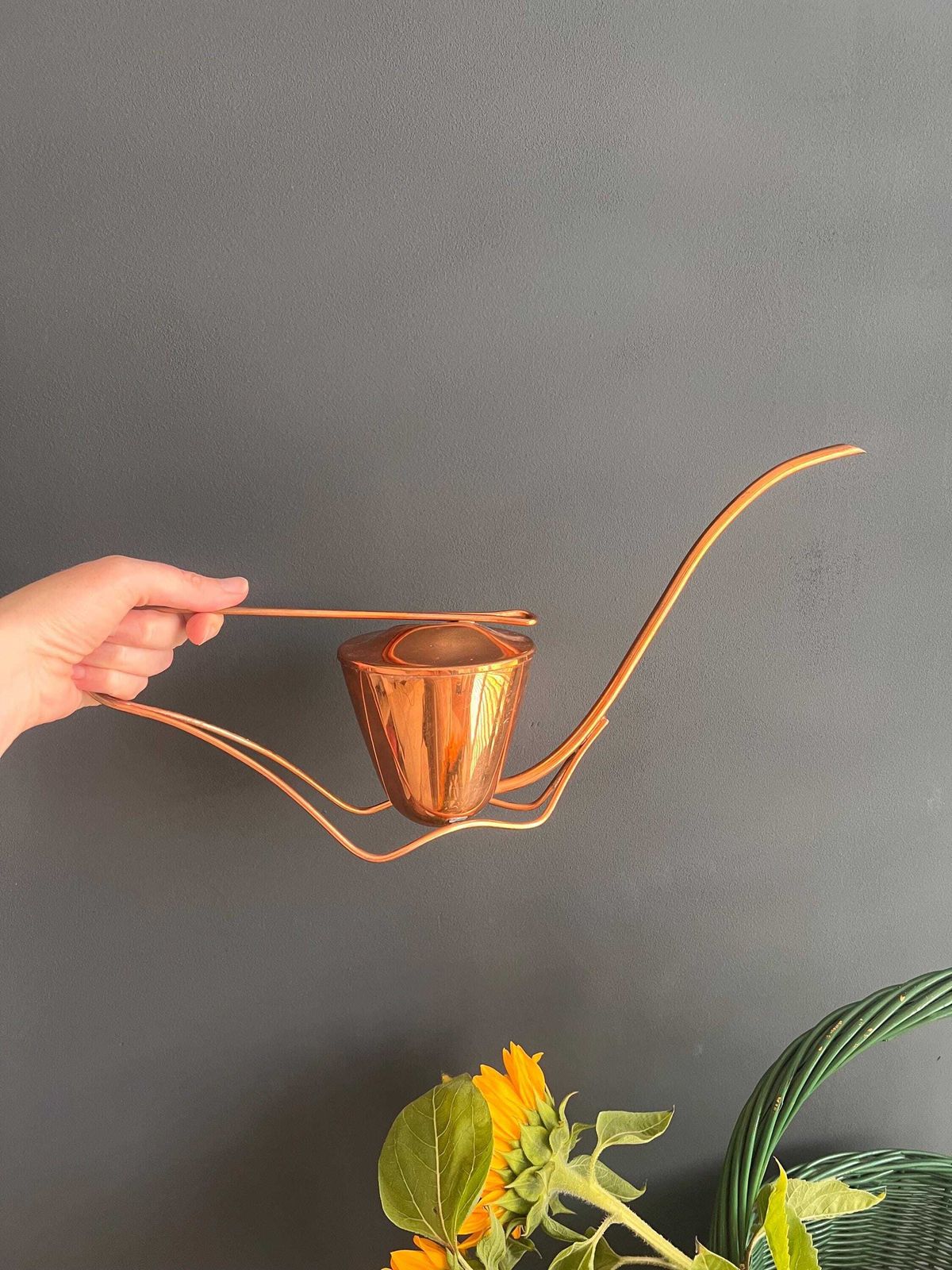 Vintage Sigg Copper Watering Can   Mid Century Modern Swiss Design photo furniture