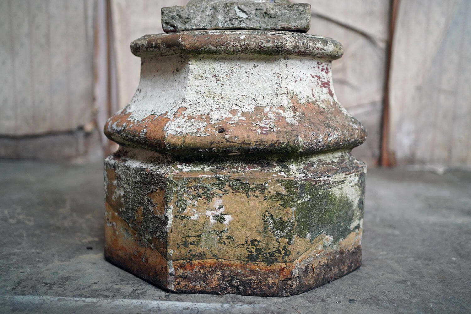 photo for sale A Late 19thc Painted Stone Garden Tazza Urn On Stand C.1900