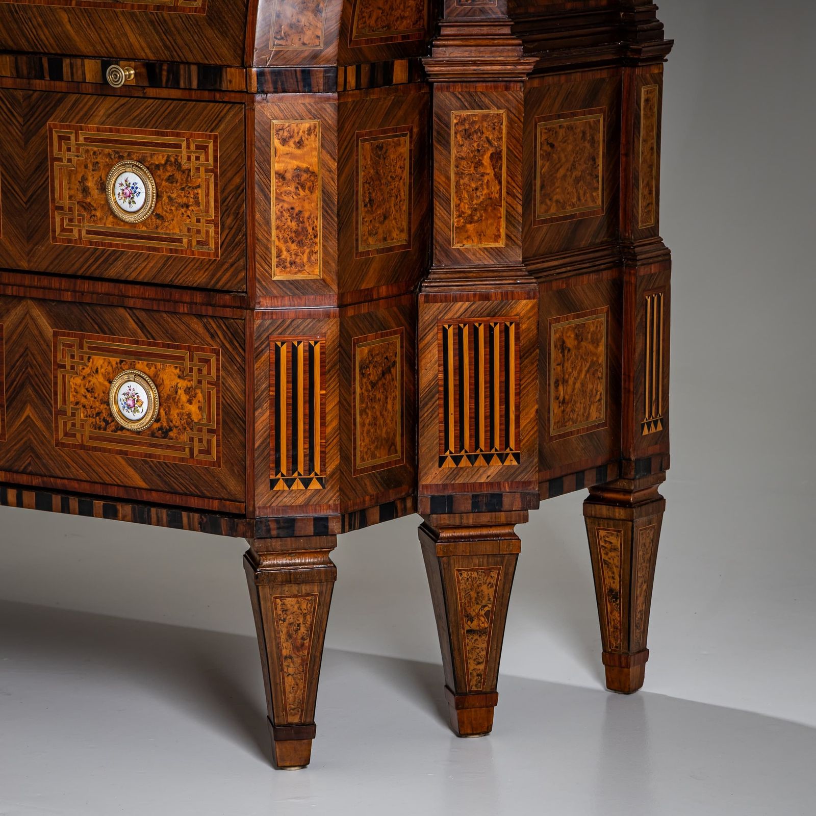 Neoclassical Cylinder Secretary Desk With Clock, Circa 1780 photo 39700.0