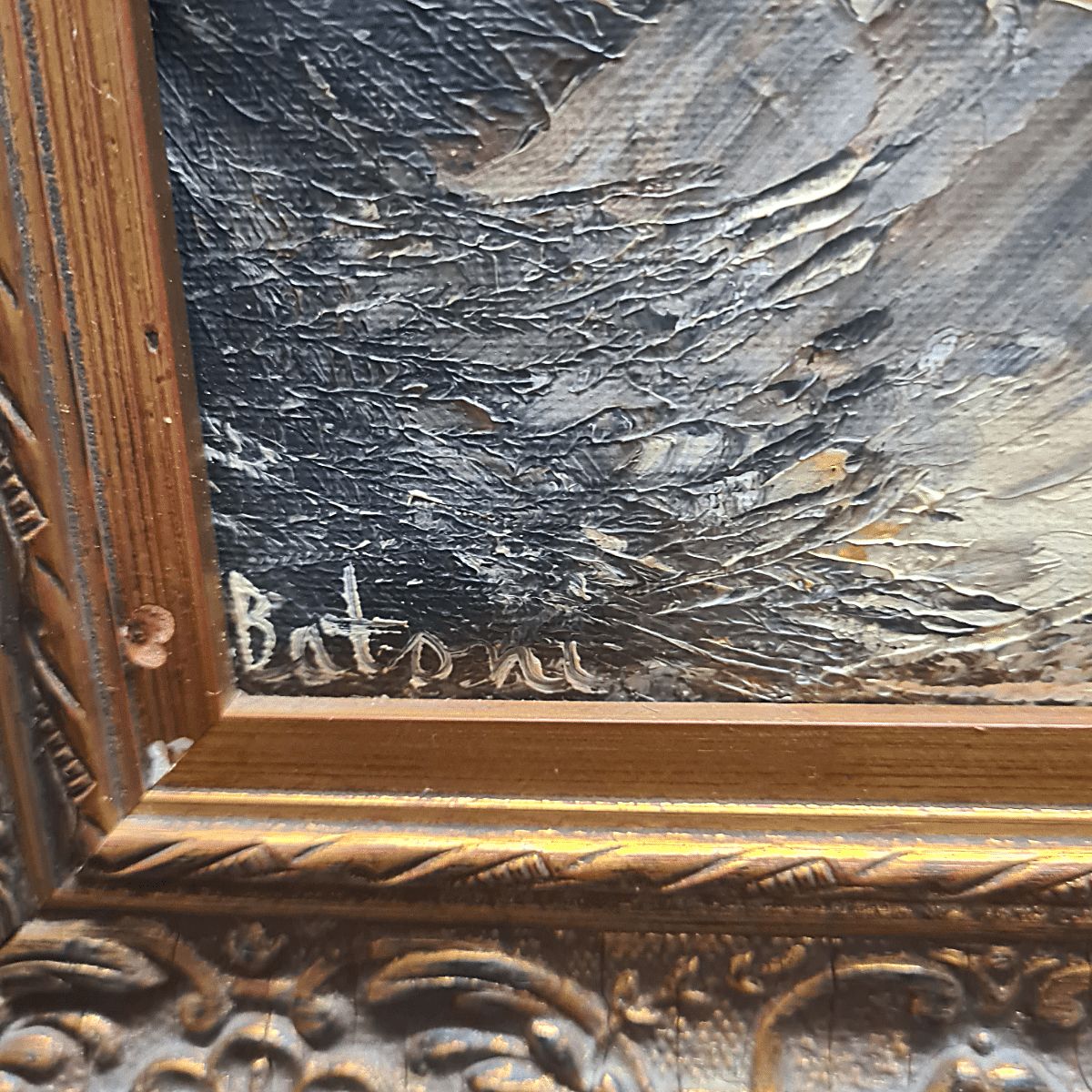 Mountain Landscape Painting By Batoni, Mid Century photo for sale