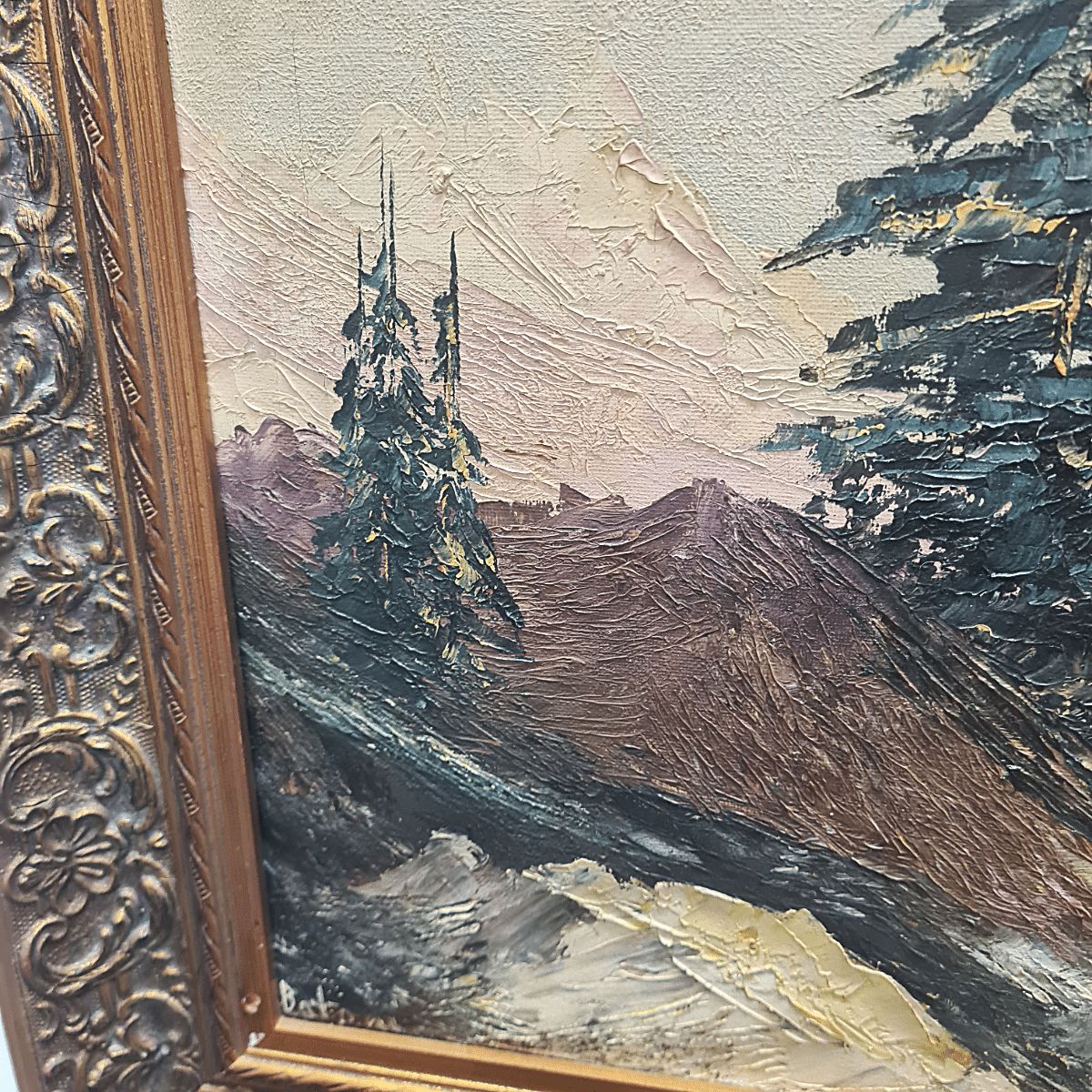 Mountain Landscape Painting By Batoni, Mid Century photo 245.0