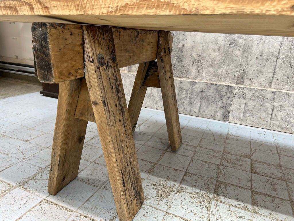 285cm Solid Pine Trestle Dining Table photo Furniture