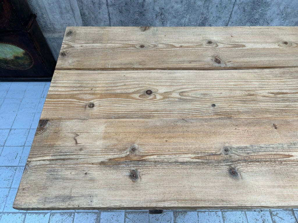 285cm Solid Pine Trestle Dining Table photo vinterior