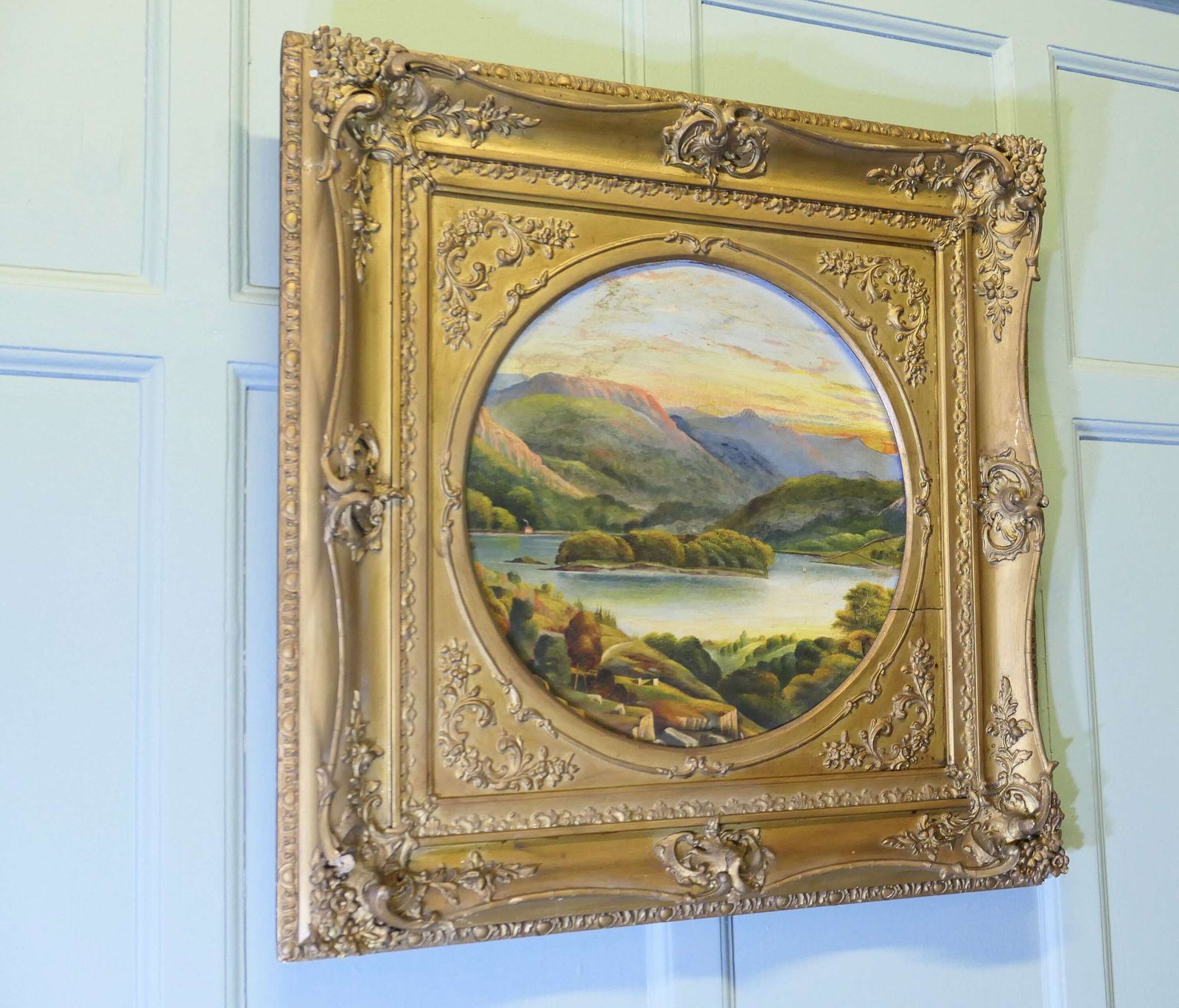 Unsigned Victorian Landscape In A Large Square Frame photo vinterior