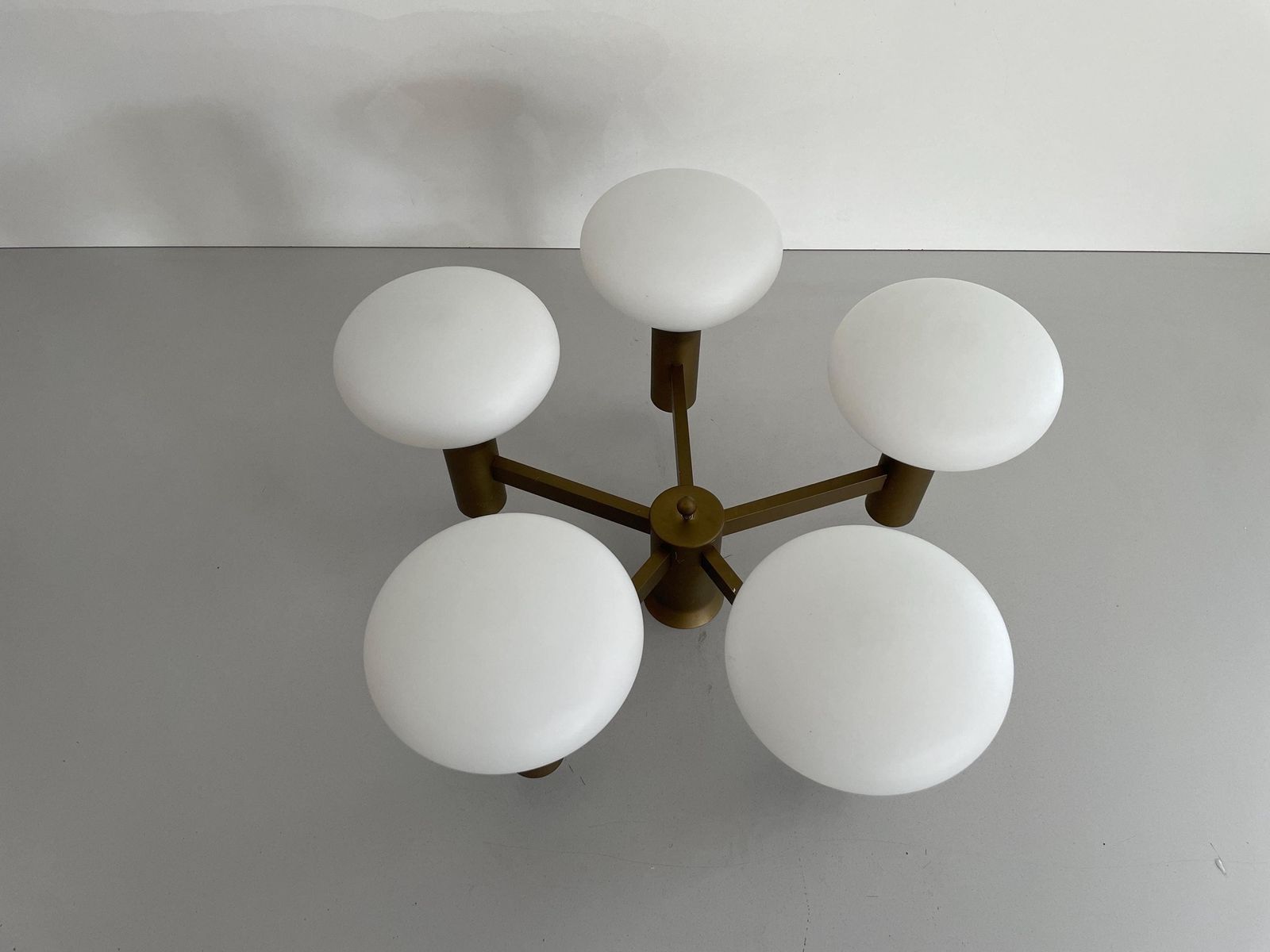 5 Ball Glass And Metal Body Atomic Flush Mount Light, 1960s, Germany photo vintage