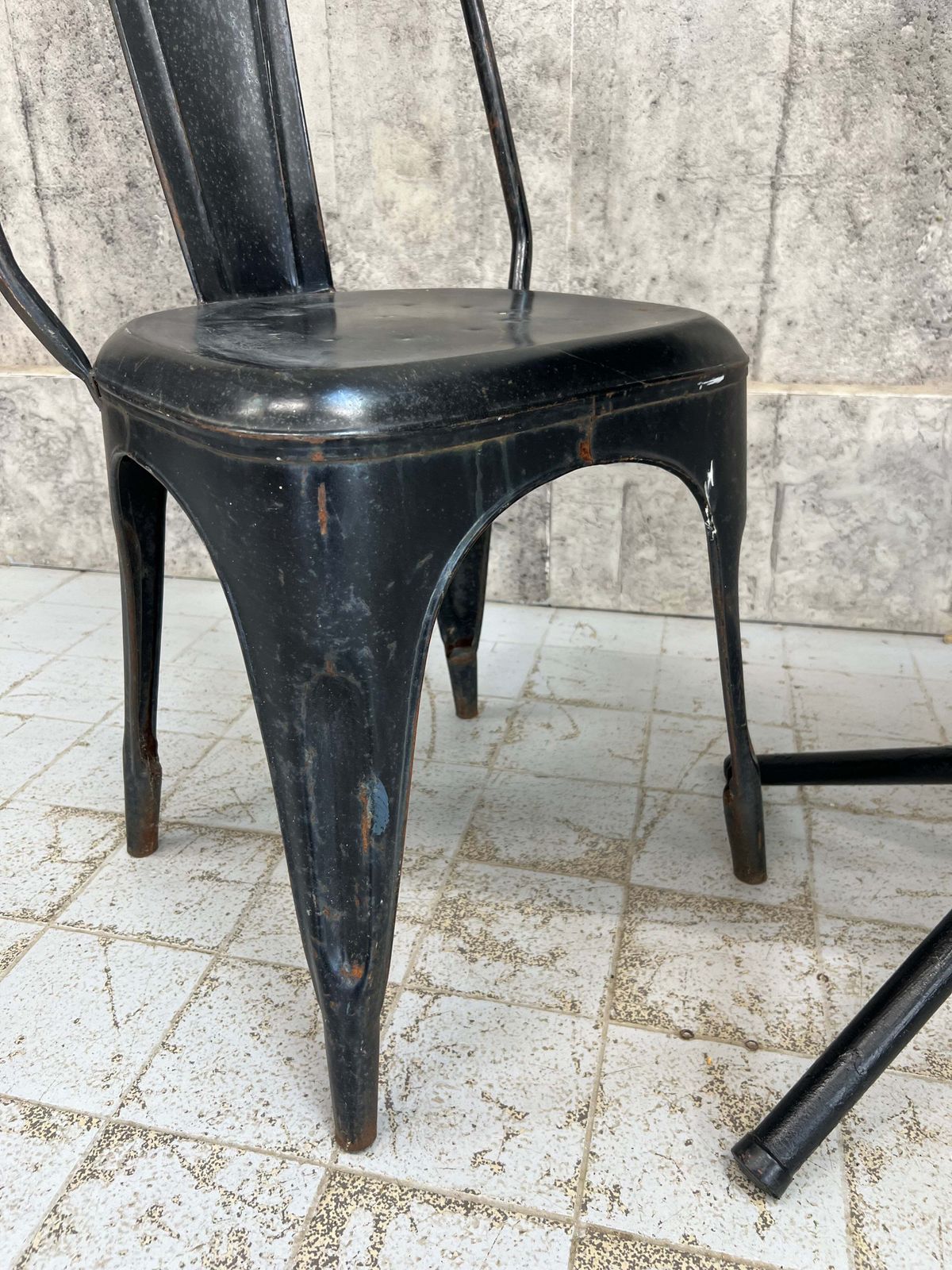 Black Tolix Metal Garden Table And Two Chairs photo 399.0