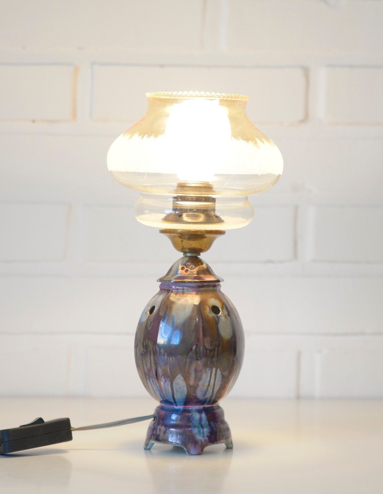 Handmade Vintage Ceramic Porcelain Table Lamp / Made In Yugoslavia In The 1960's photo 84.0