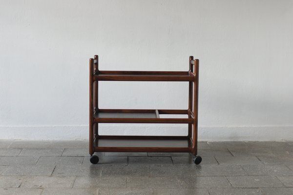 Mid Century Modern Danish Serving Trolley In Rosewood By Henning Korch For Silkeborg, 1960s photo furniture