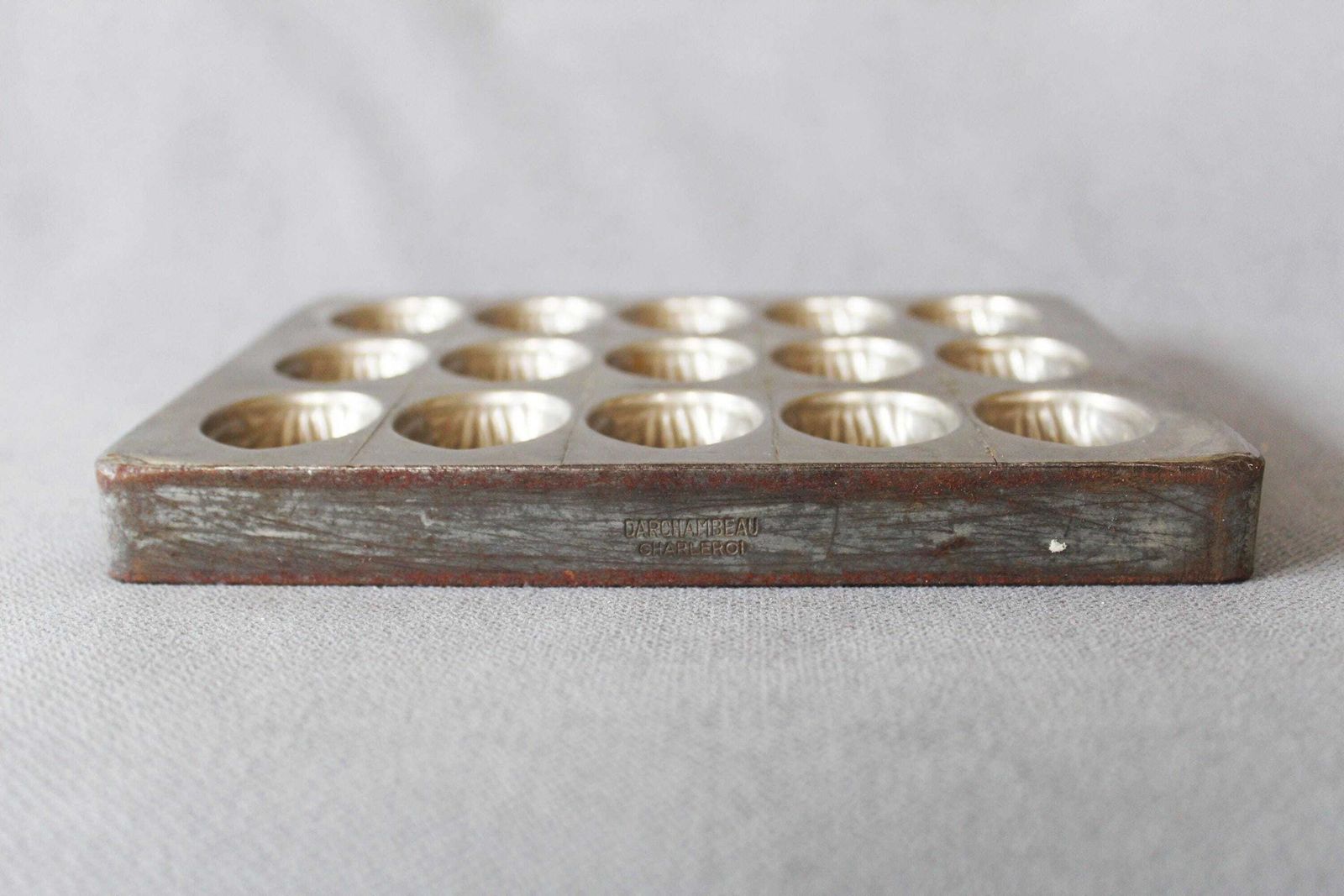 Vintage Large Heavy Chocolate Mold, Belgium Walnut Metal Professional Mold, Darchambeau Charleroi, Kitchenware Utensil, 15 Placement photo buy