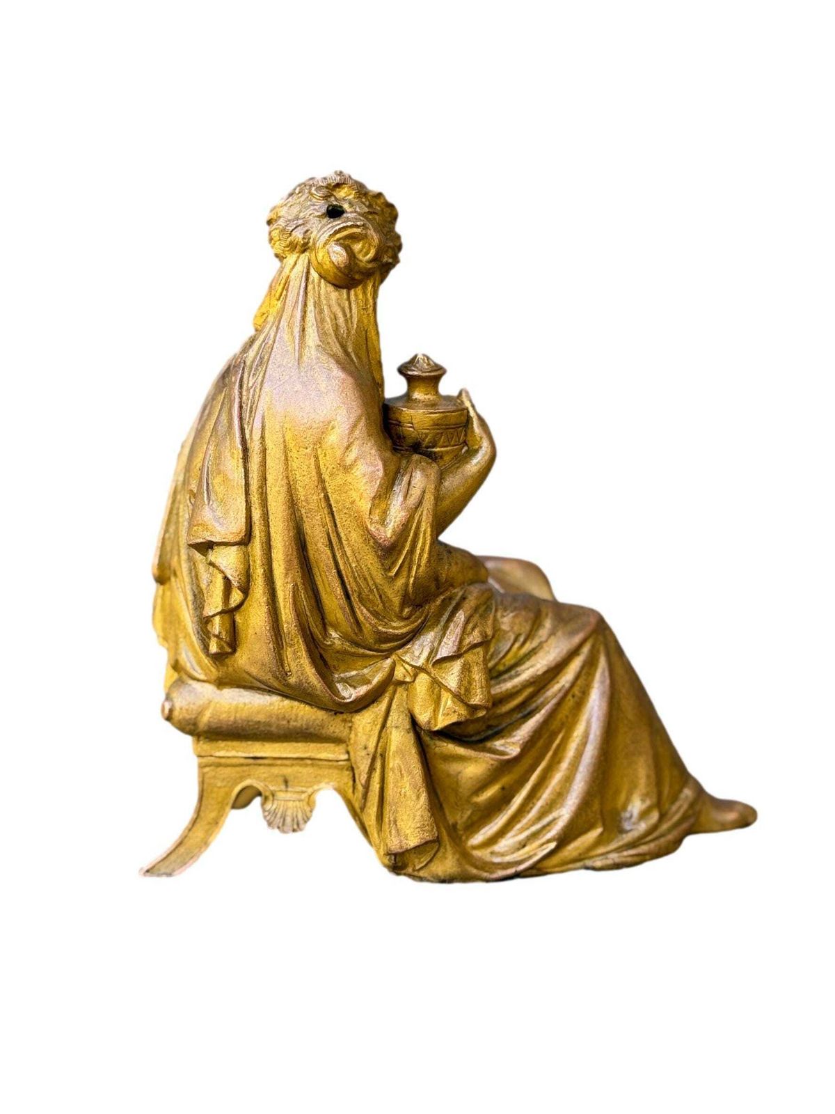Antique French Gilded Spelter Statue, Allegory Of Commerce, 19th Prosperity Figure, Unique Gift photo buy