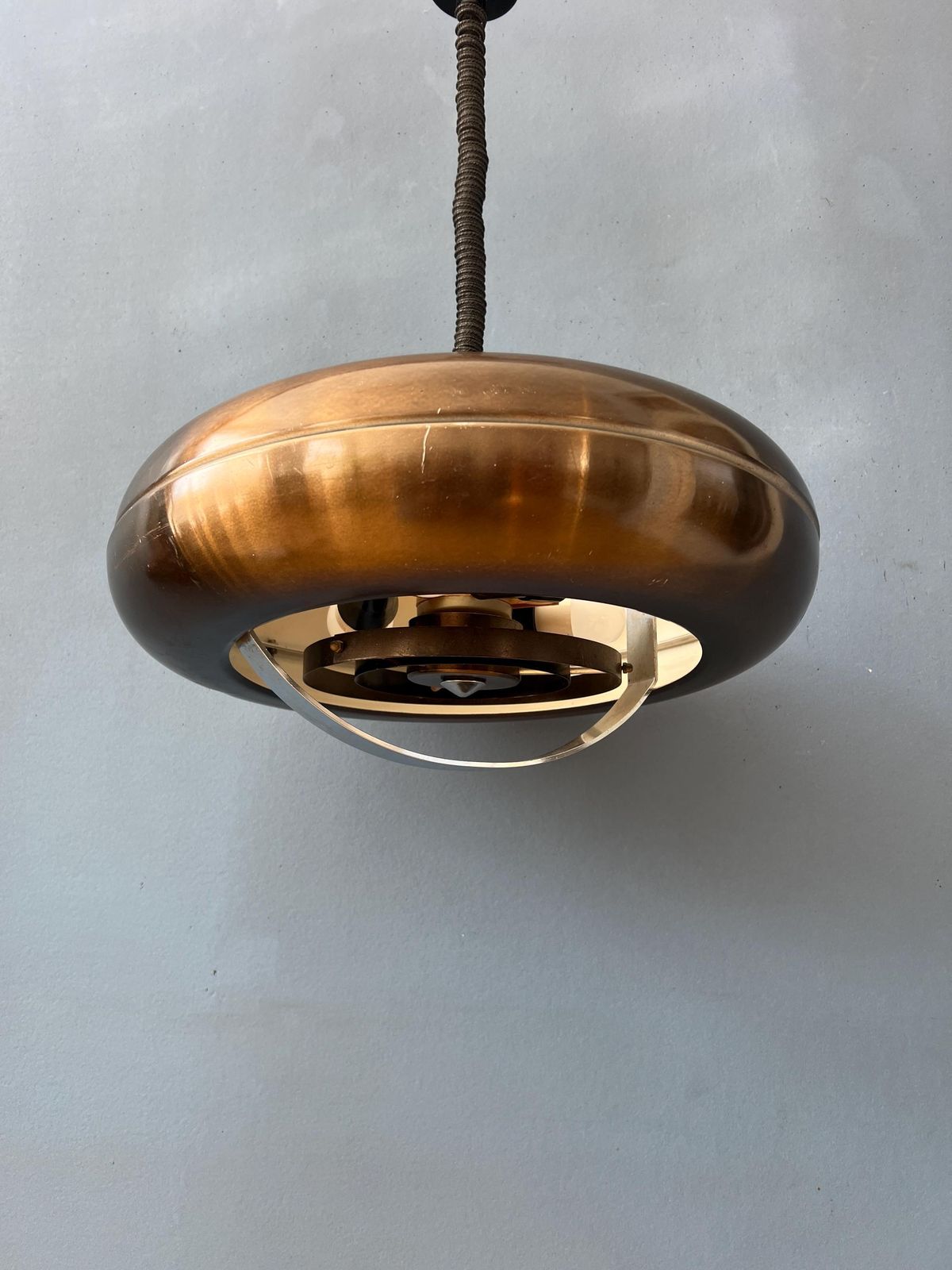 Vintage 'Copper' Ufo Hanglamp photo vintage