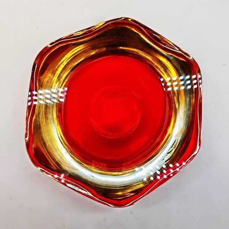 1960s Big Stunning Geode   Ashtray In Murano Glass By Flavio Poli For Seguso. Made In Italy photo 253.0