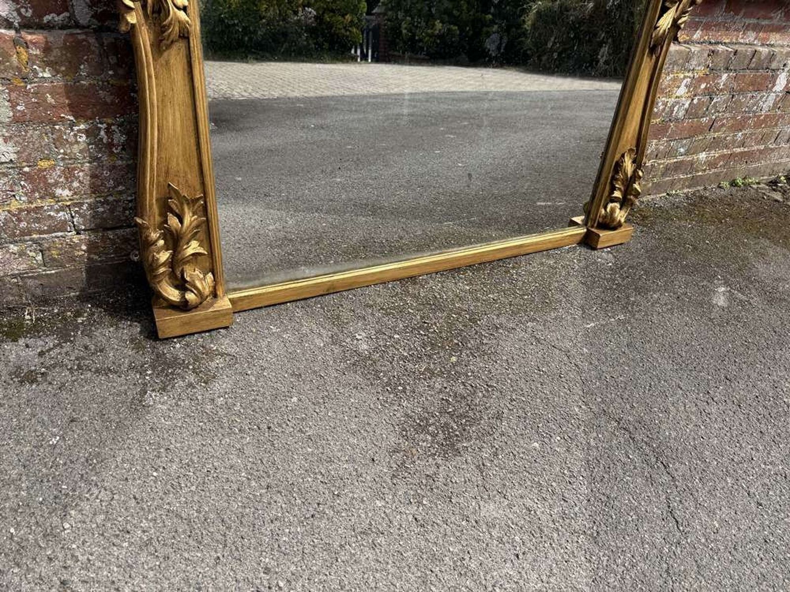 A Spectacular Large Antique English 19th C Gilt Overmantle Mirror. photo 2795.0