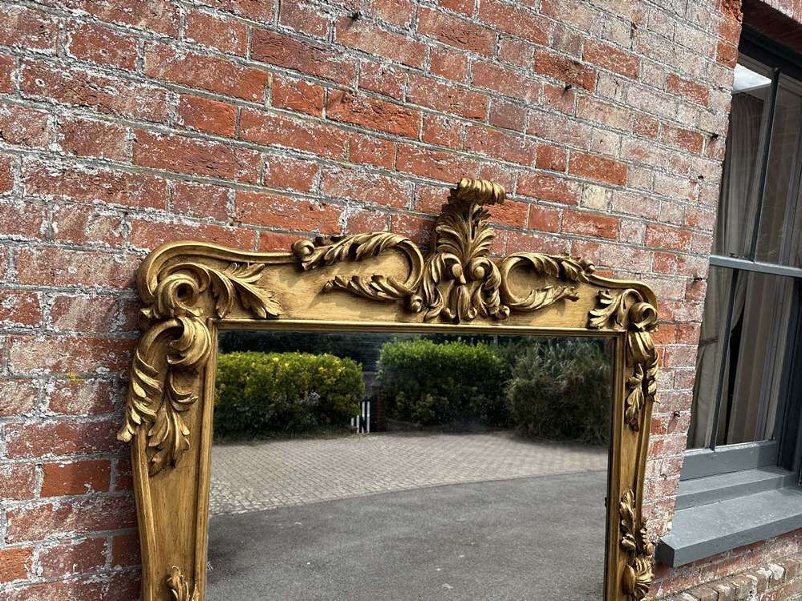 A Spectacular Large Antique English 19th C Gilt Overmantle Mirror. photo vinterior