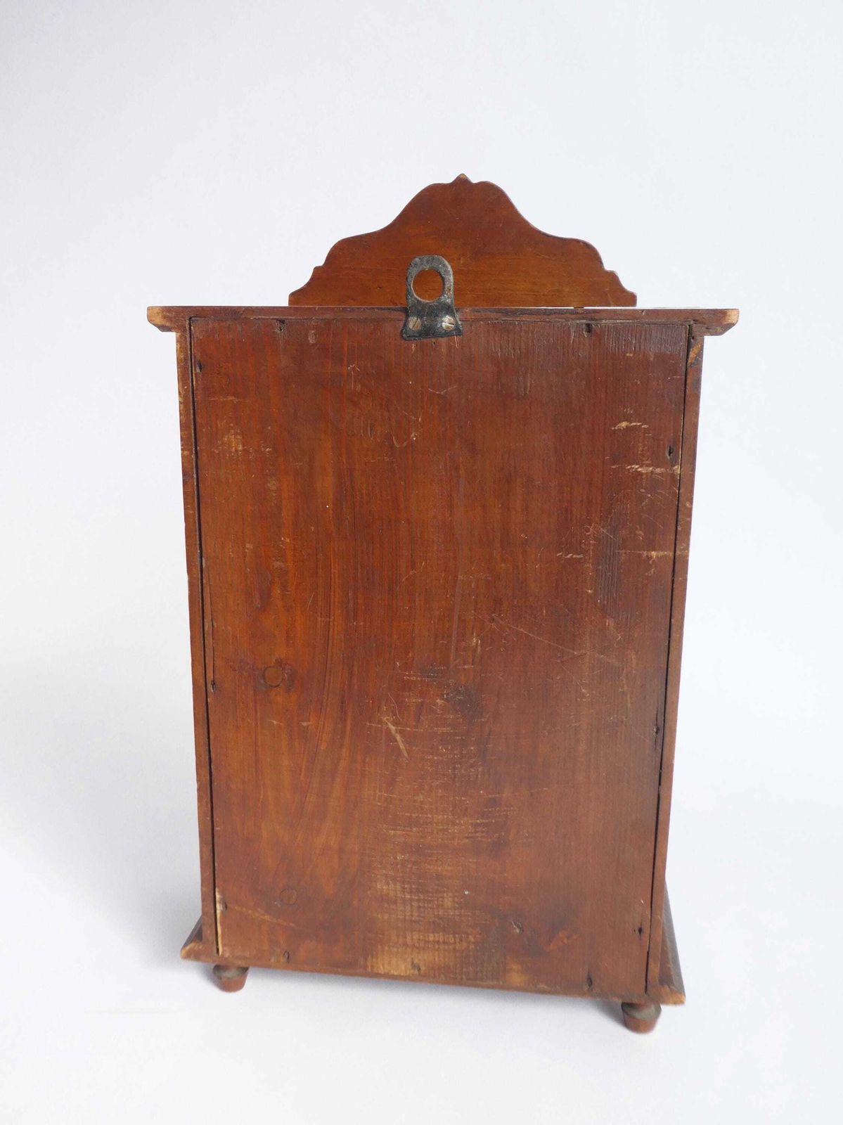 photo furniture Antique Small Wooden Cabinet With Bronze Ornaments & Carved Details, Art Nouveau Cigar Cabinet With Lock And Key