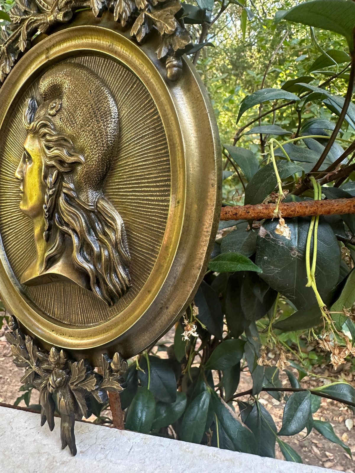French Antique Bronze Plaque Of Marianne, Phrygian Bonnet, Rf , 1870, French Republic, Art Patriotique Xixe photo vinterior