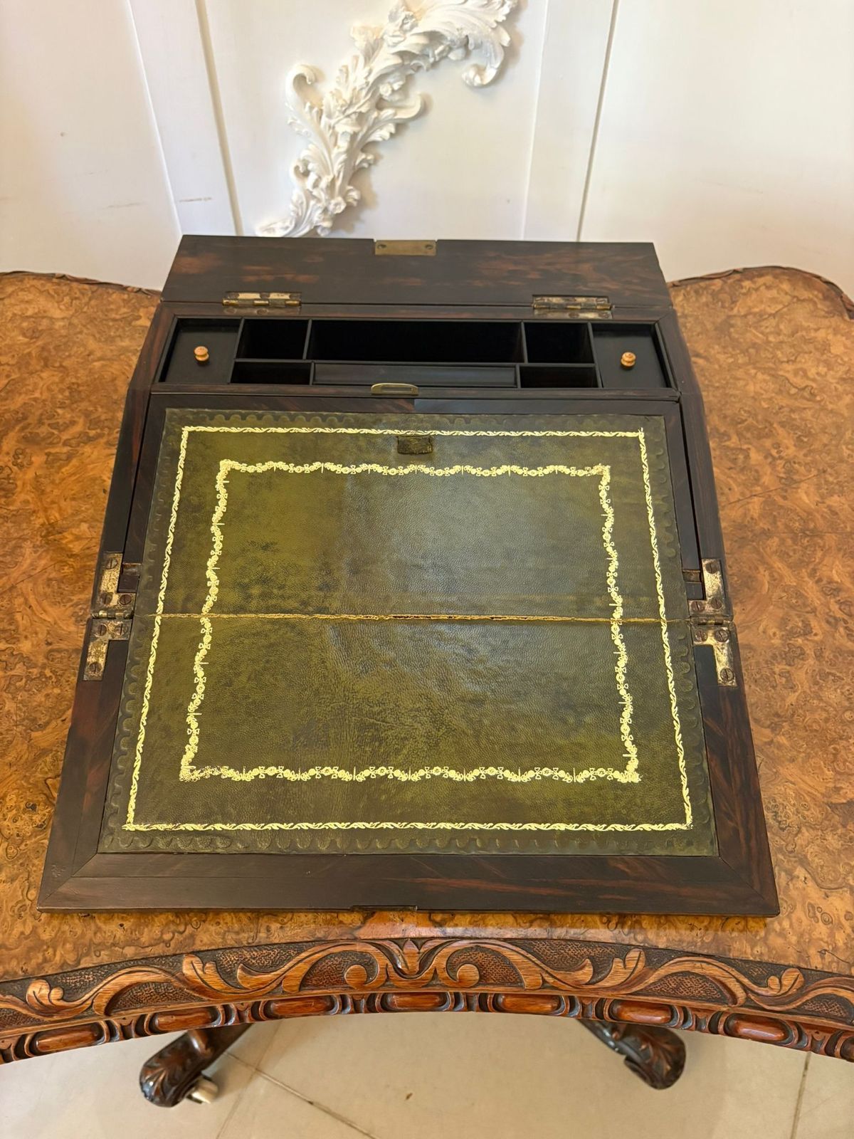 photo furniture Unusual Antique 19th Century Quality Inlaid Coromandel Wood Writing Box