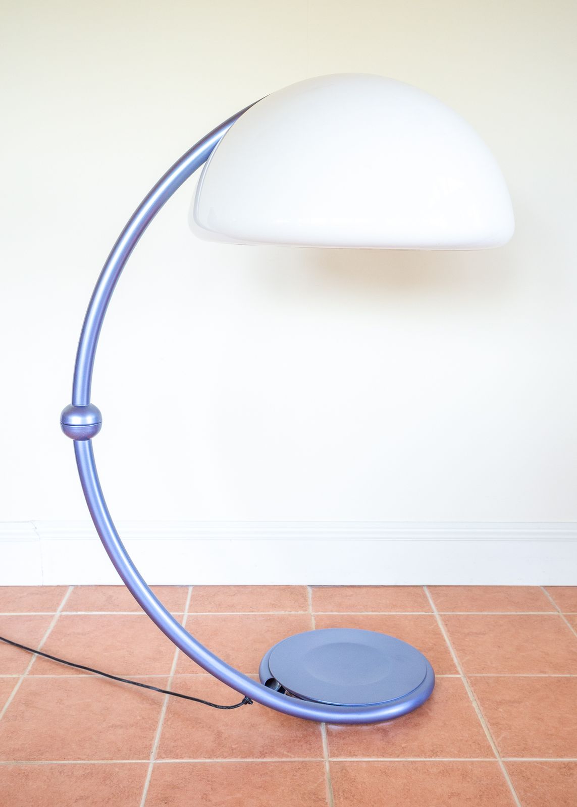 photo buy Large Space Age Floor Lamp By Elio Martinelli Serpente Lamp Ferrari Blue Italian Designer Mid Century Mcm Martinelli Luce Adjustable Reading Lamp