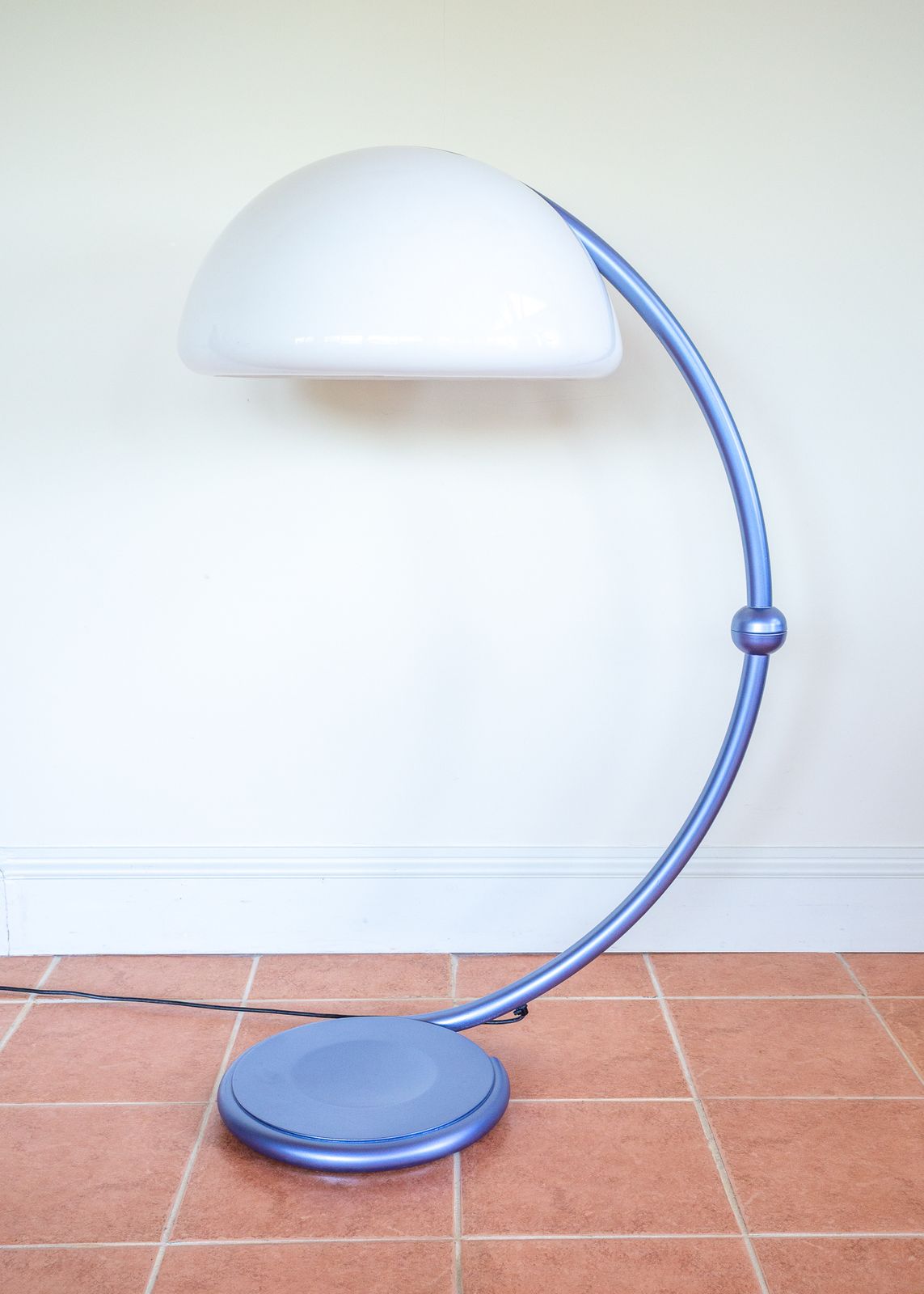 Lighting Large Space Age Floor Lamp By Elio Martinelli Serpente Lamp Ferrari Blue Italian Designer Mid Century Mcm Martinelli Luce Adjustable Reading Lamp photo
